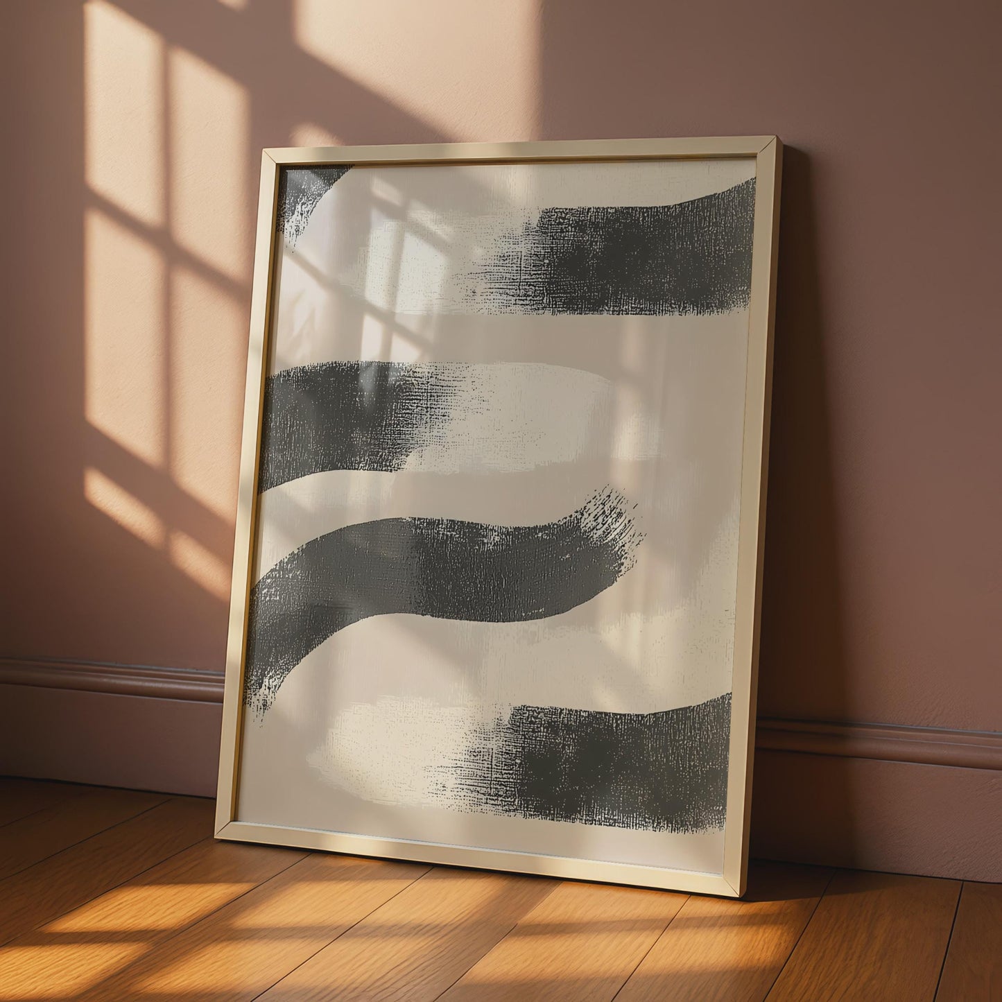 Boho Abstract Wall Art, Minimalist Brushstroke Print, Neutral Tones, Modern Home Decor wall art print
