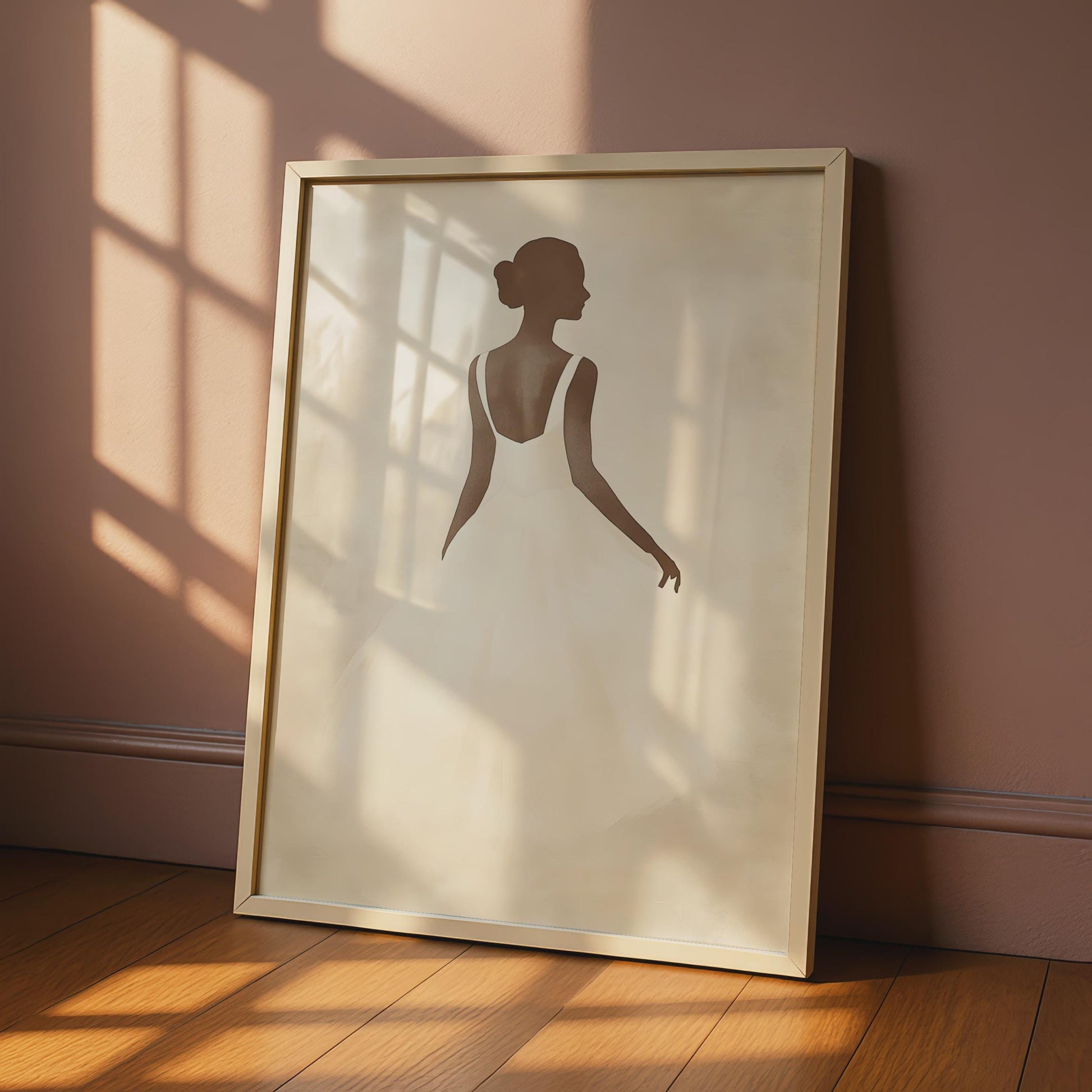 Elegant Ballerina Wall Art, Minimalist Dance Decor, Fine Art, Ballet Poster, Neutral Tones wall art print