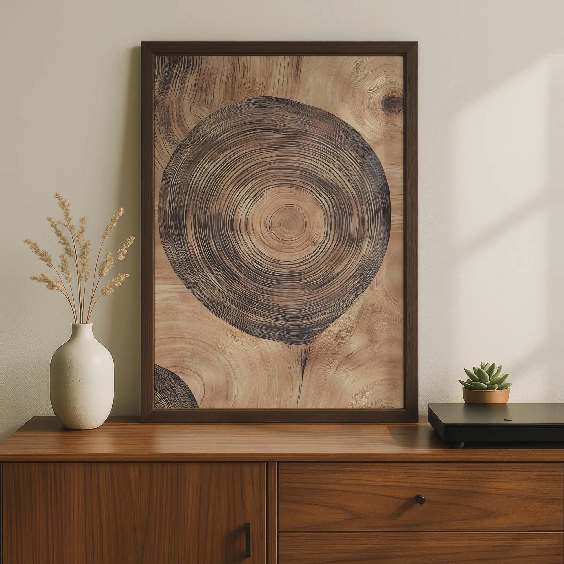 Tree Ring Art Print, Wood Grain Nature Poster, Boho Rustic Wall Decor wall art print