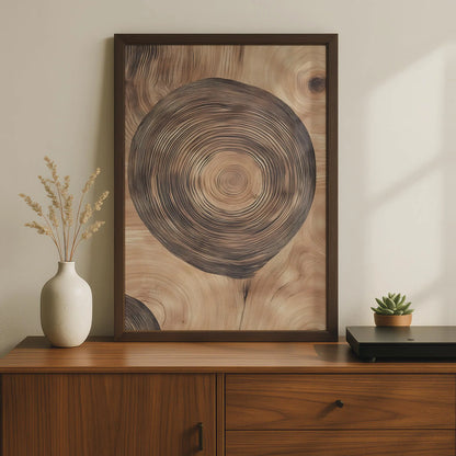 Tree Ring Art Print, Wood Grain Nature Poster, Boho Rustic Wall Decor wall art print