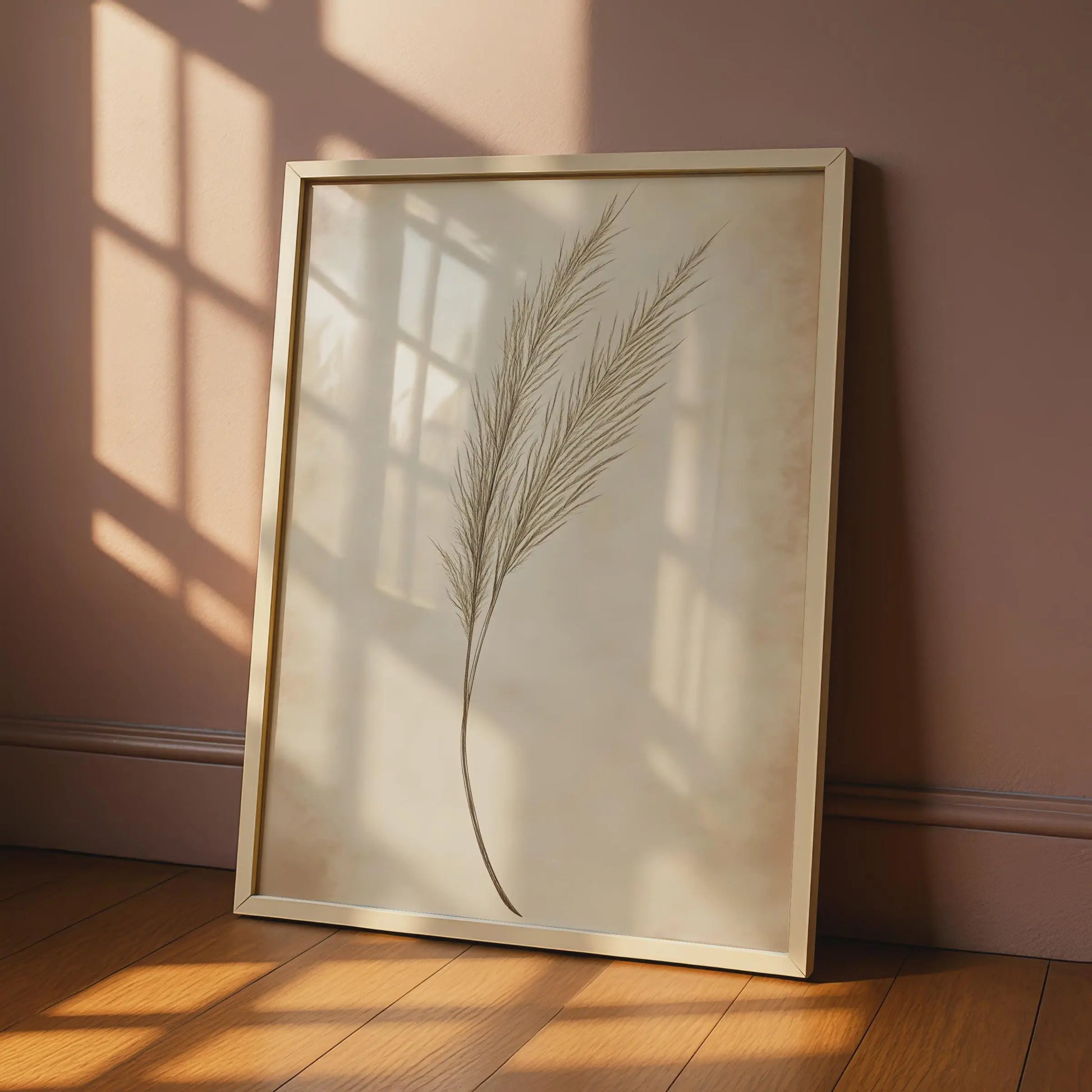 Elegant Boho Pampas Grass Wall Art, Botanical Print, Minimalist Nature Decor, Earthy Tones wall art print
