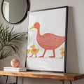Duck Family Poster, Mother Duck Ducklings Wall Art, Nursery Animal Print, Kids Room Decor wall art print