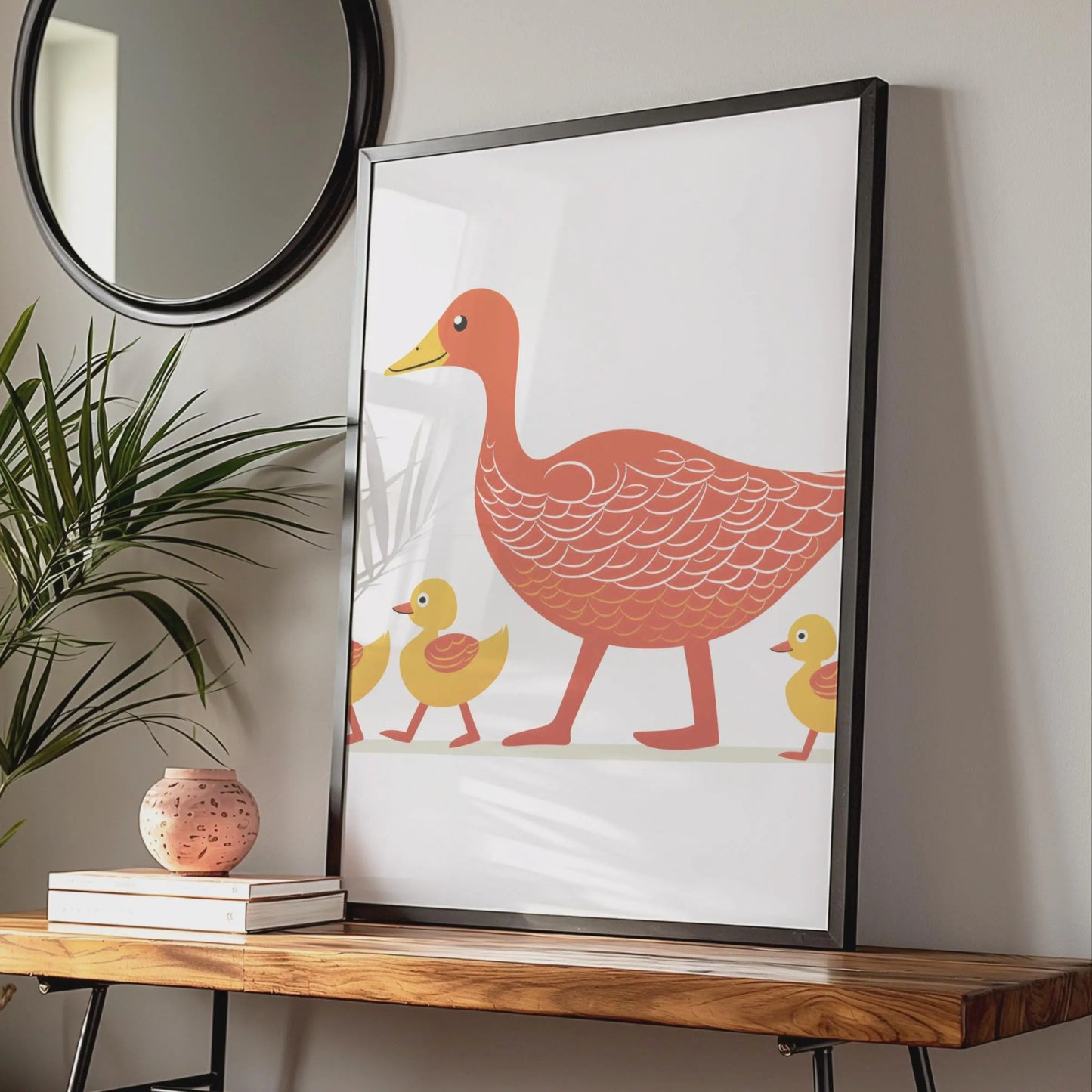 Duck Family Poster, Mother Duck Ducklings Wall Art, Nursery Animal Print, Kids Room Decor wall art print
