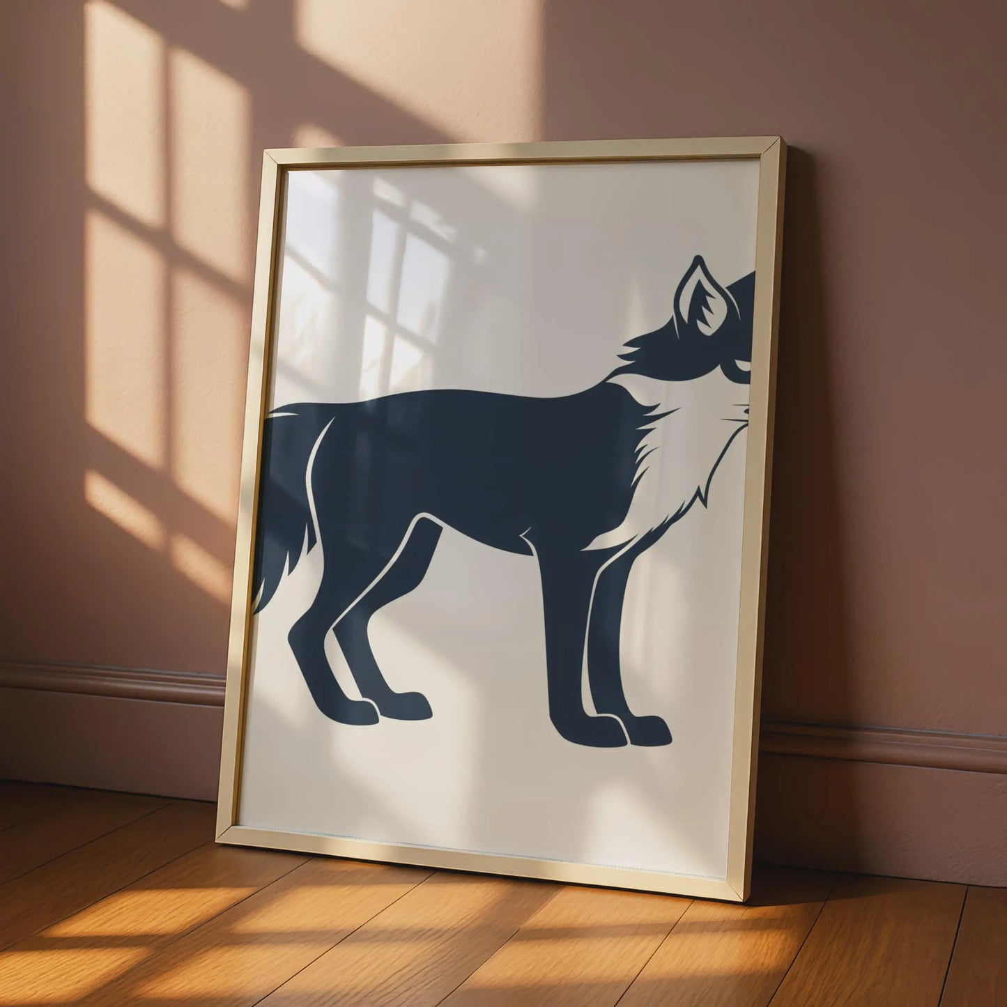 Fox Poster, Minimalist Animal Print, Navy Blue Fox Wall Art, Wildlife Decor, Modern Home wall art print