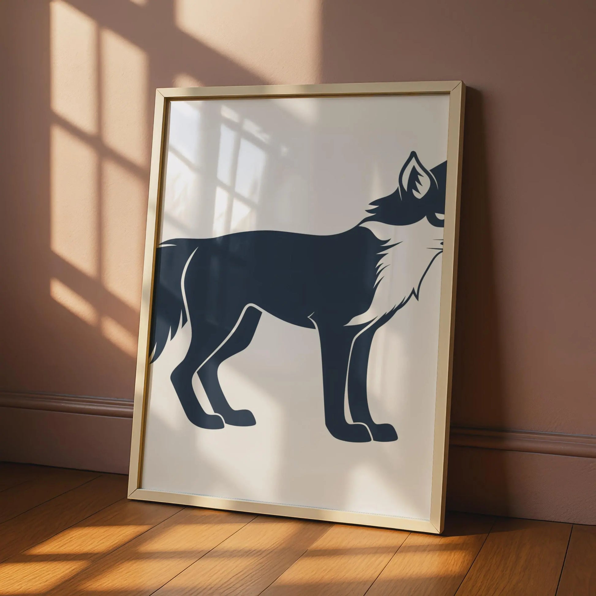 Fox Poster, Minimalist Animal Print, Navy Blue Fox Wall Art, Wildlife Decor, Modern Home wall art print