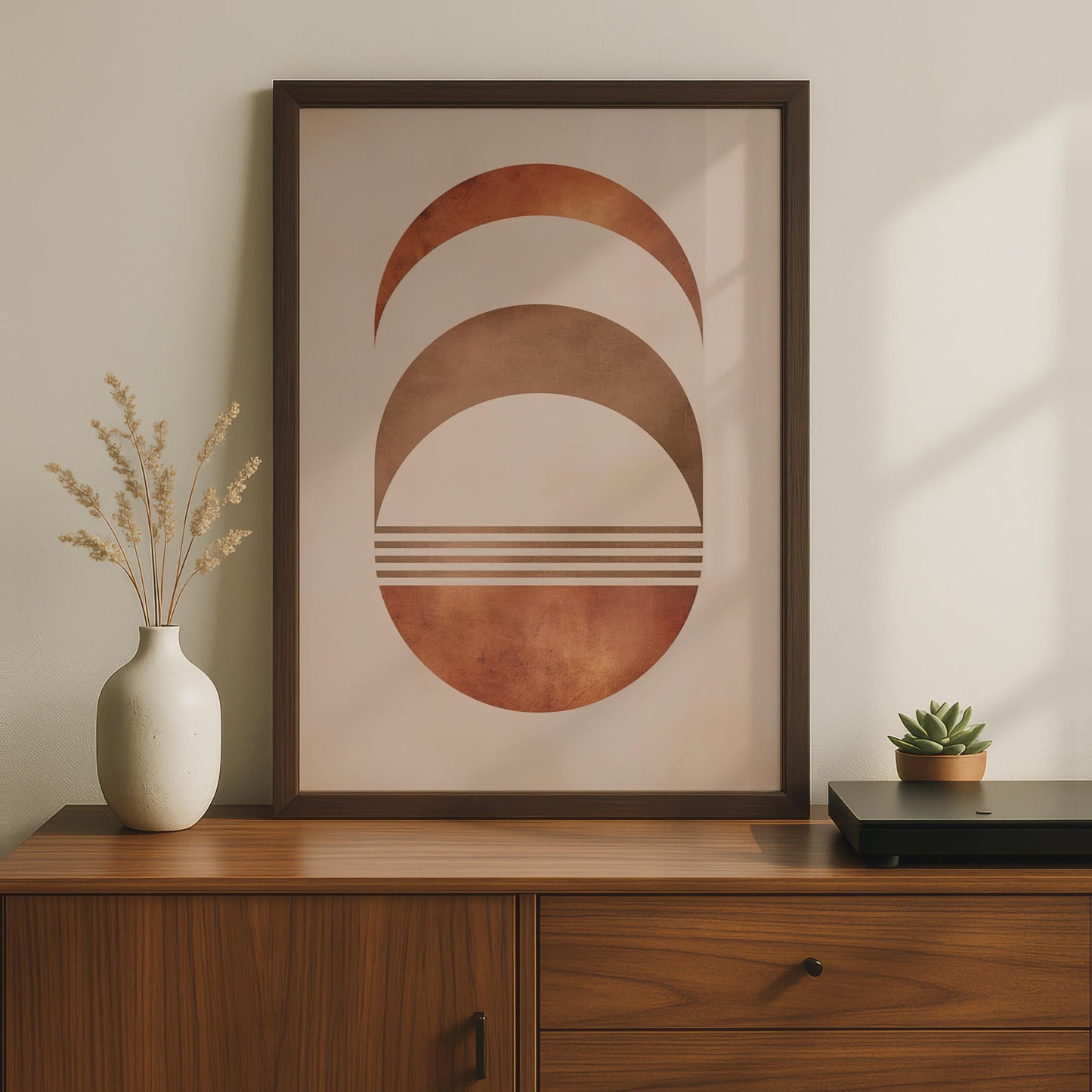 Boho Abstract Print, Terracotta Geometric Poster, Mid Century Modern Wall Art wall art print