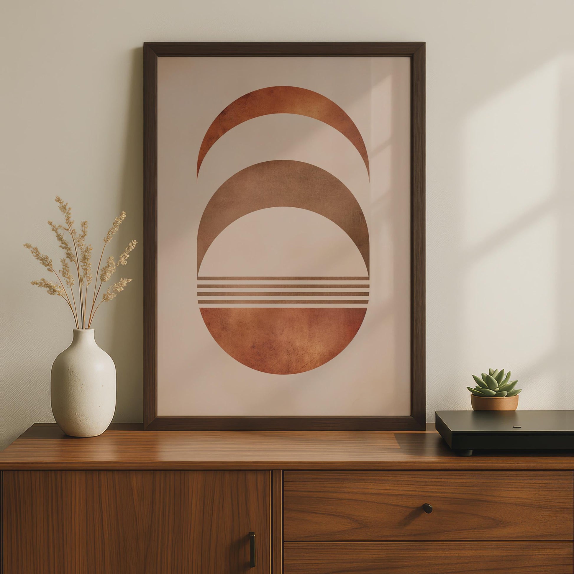 Boho Abstract Print, Terracotta Geometric Poster, Mid Century Modern Wall Art wall art print