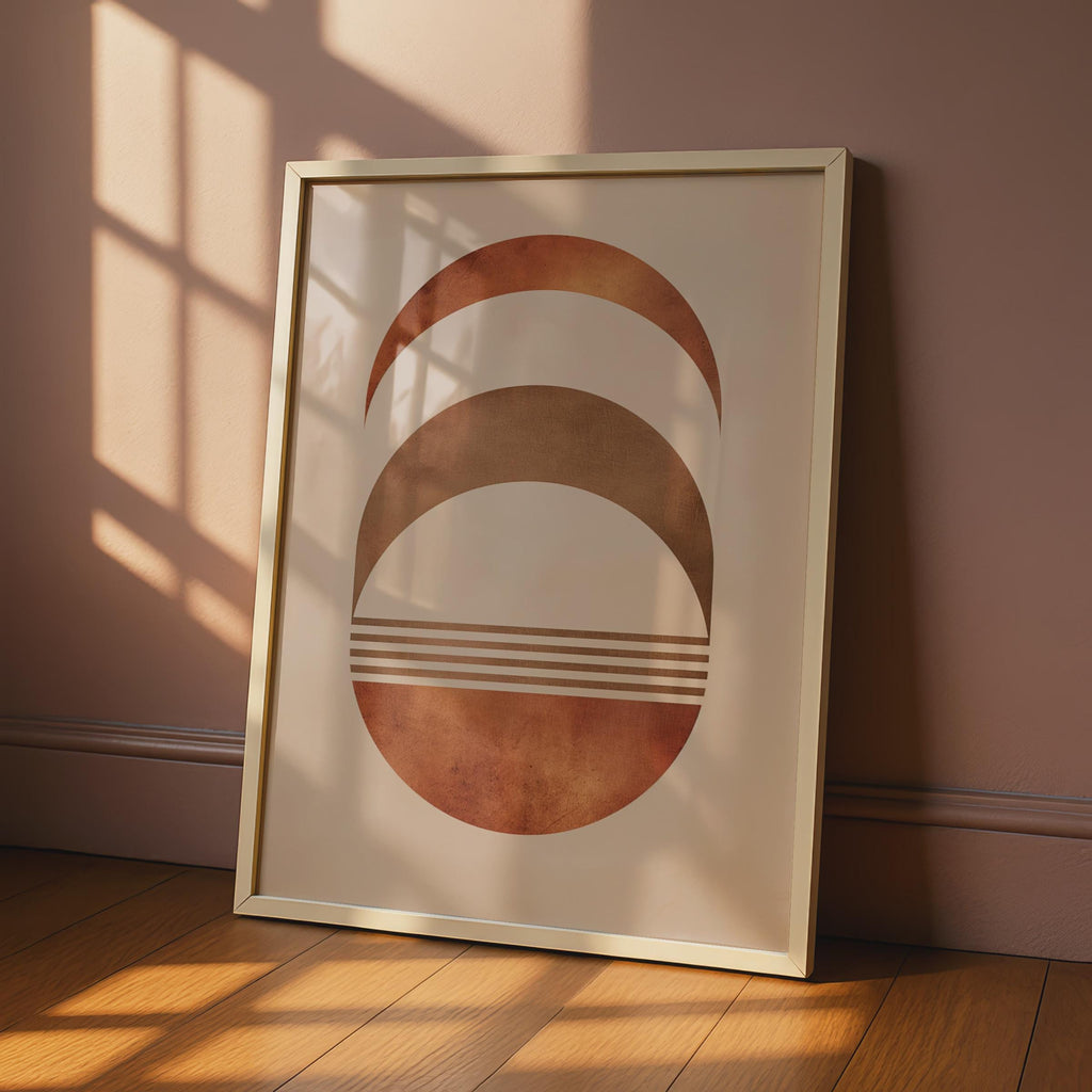 Boho Abstract Print, Terracotta Geometric Poster, Mid Century Modern Wall Art wall art print