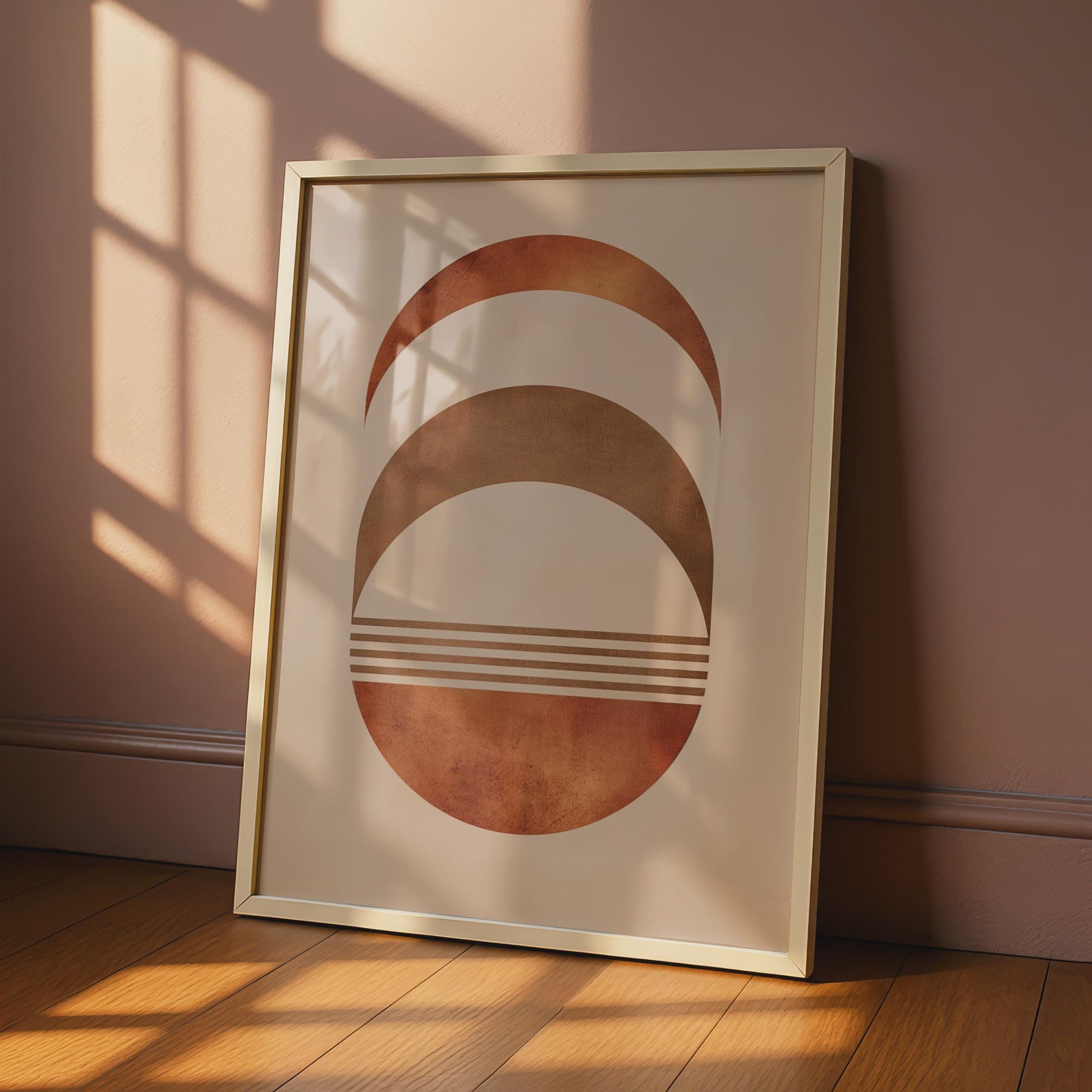 Boho Abstract Print, Terracotta Geometric Poster, Mid Century Modern Wall Art wall art print