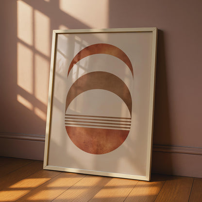 Boho Abstract Print, Terracotta Geometric Poster, Mid Century Modern Wall Art wall art print