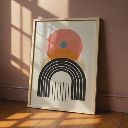 Boho Abstract Print, Geometric Rainbow Poster, Mid Century Modern Wall Art wall art print