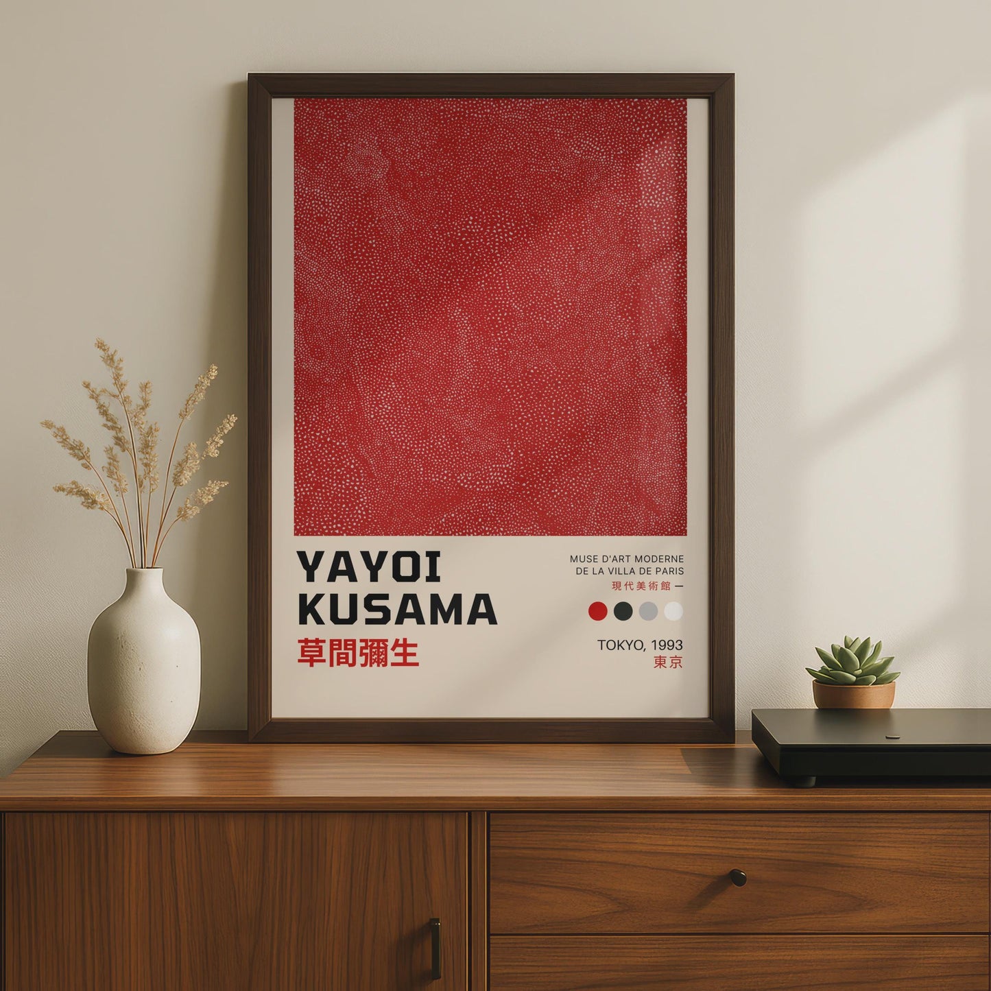 Yayoi Kusama Red Dot Print, Abstract Wall Art, Tokyo 1993 wall art print