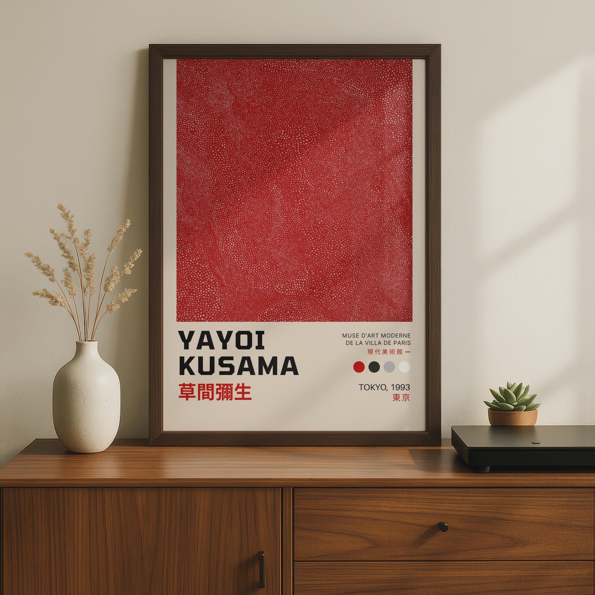 Yayoi Kusama Red Dot Print, Abstract Wall Art, Tokyo 1993 wall art print