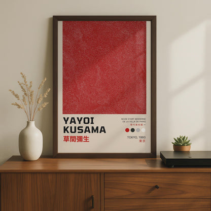 Yayoi Kusama Red Dot Print, Abstract Wall Art, Tokyo 1993 wall art print