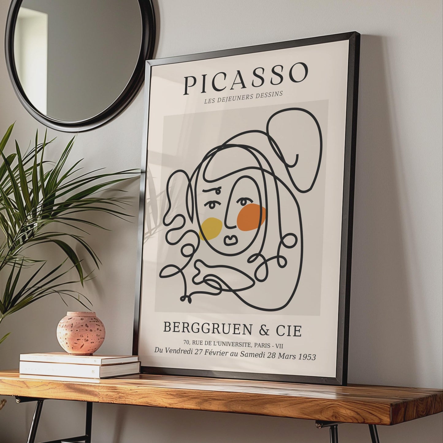 Picasso Inspired Minimalist Line Art Poster, Abstract Print, Boho Wall Art, Contemporary Decor wall art print