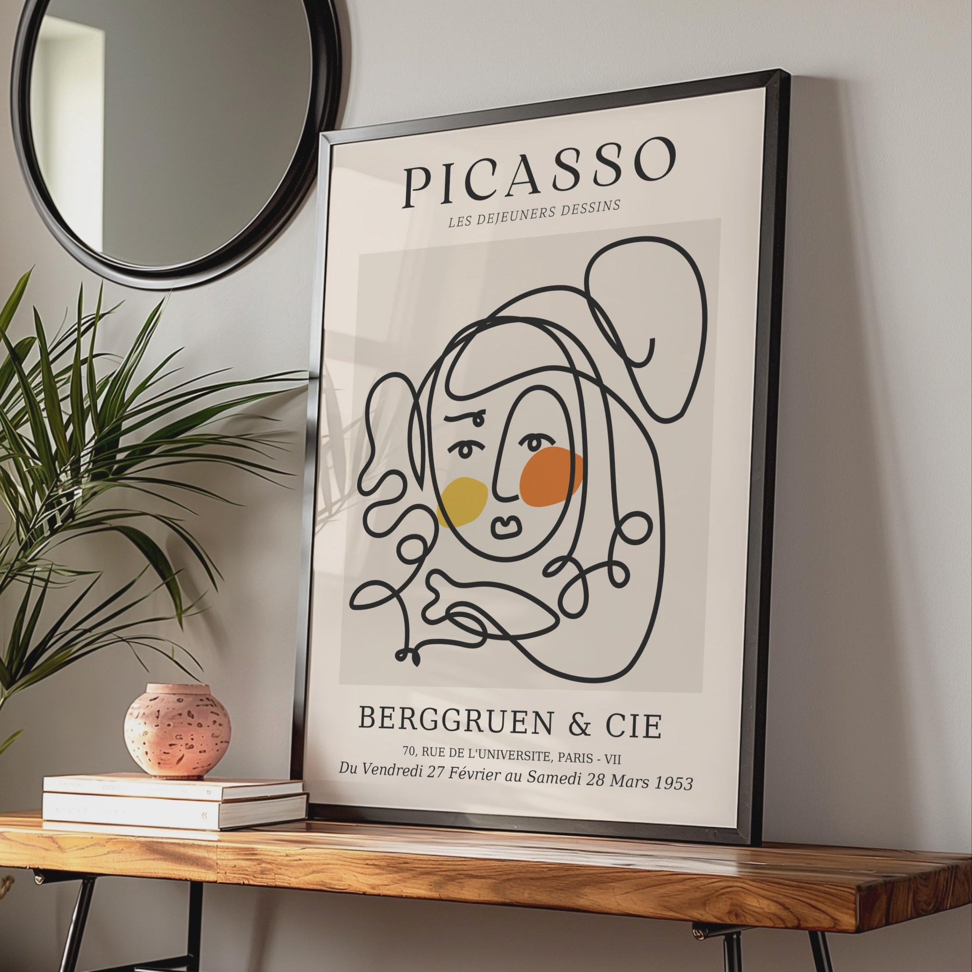 Picasso Inspired Minimalist Line Art Poster, Abstract Print, Boho Wall Art, Contemporary Decor wall art print