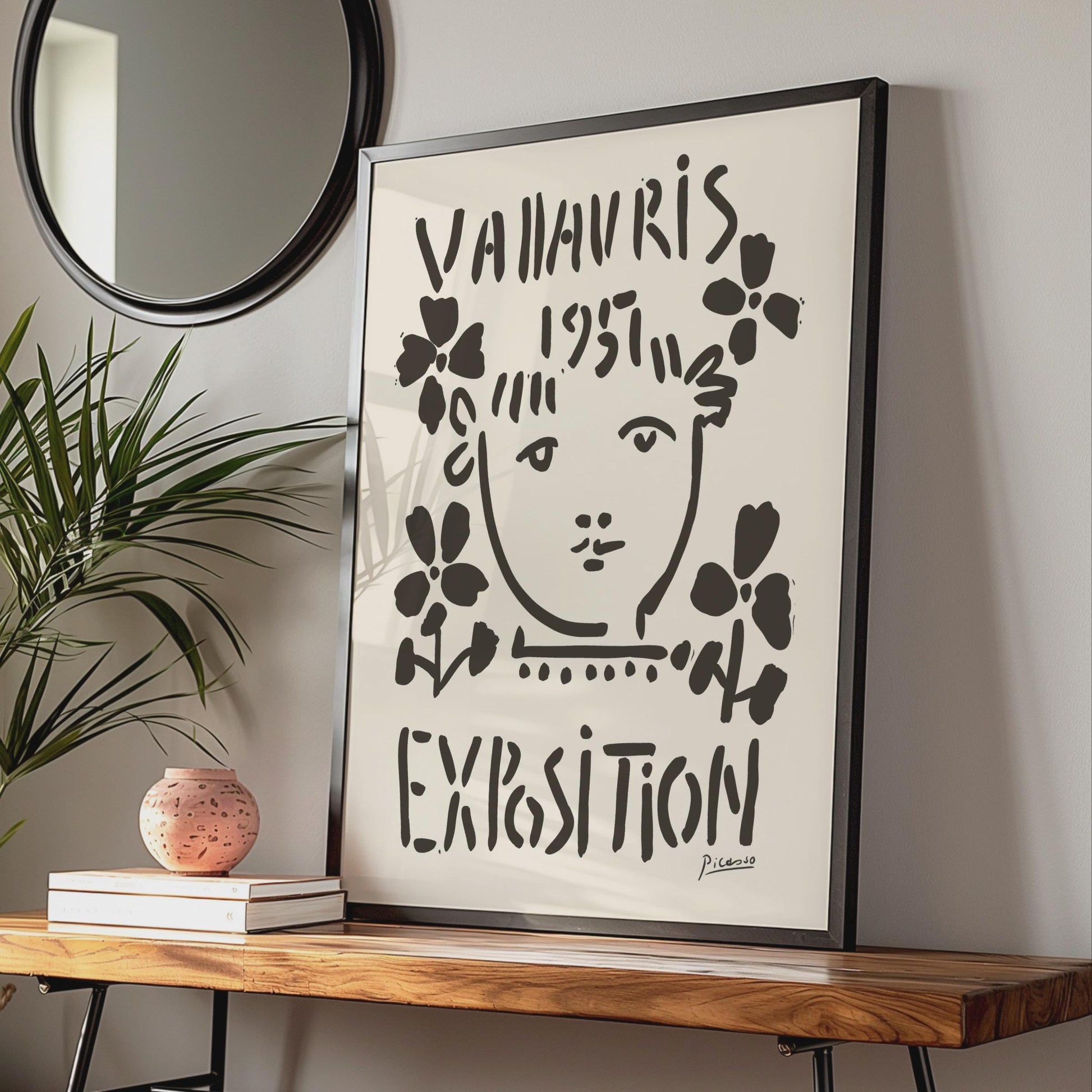 Vallauris Exposition 1957 Art Print, Abstract Floral Artwork, Minimalist Wall Decor, Picasso Style wall art print