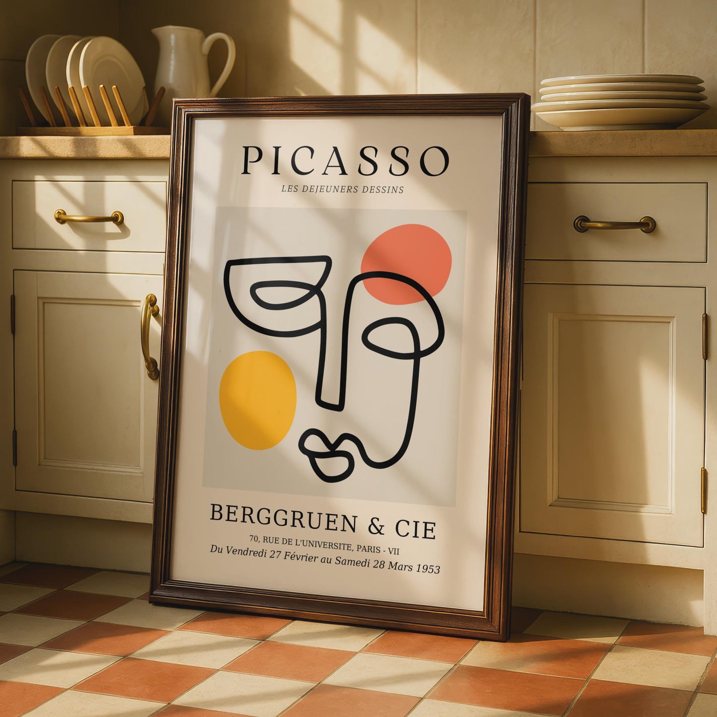 Minimalist Picasso Art Print, Abstract Line Drawing Poster, Modern Colourful Wall Art wall art print