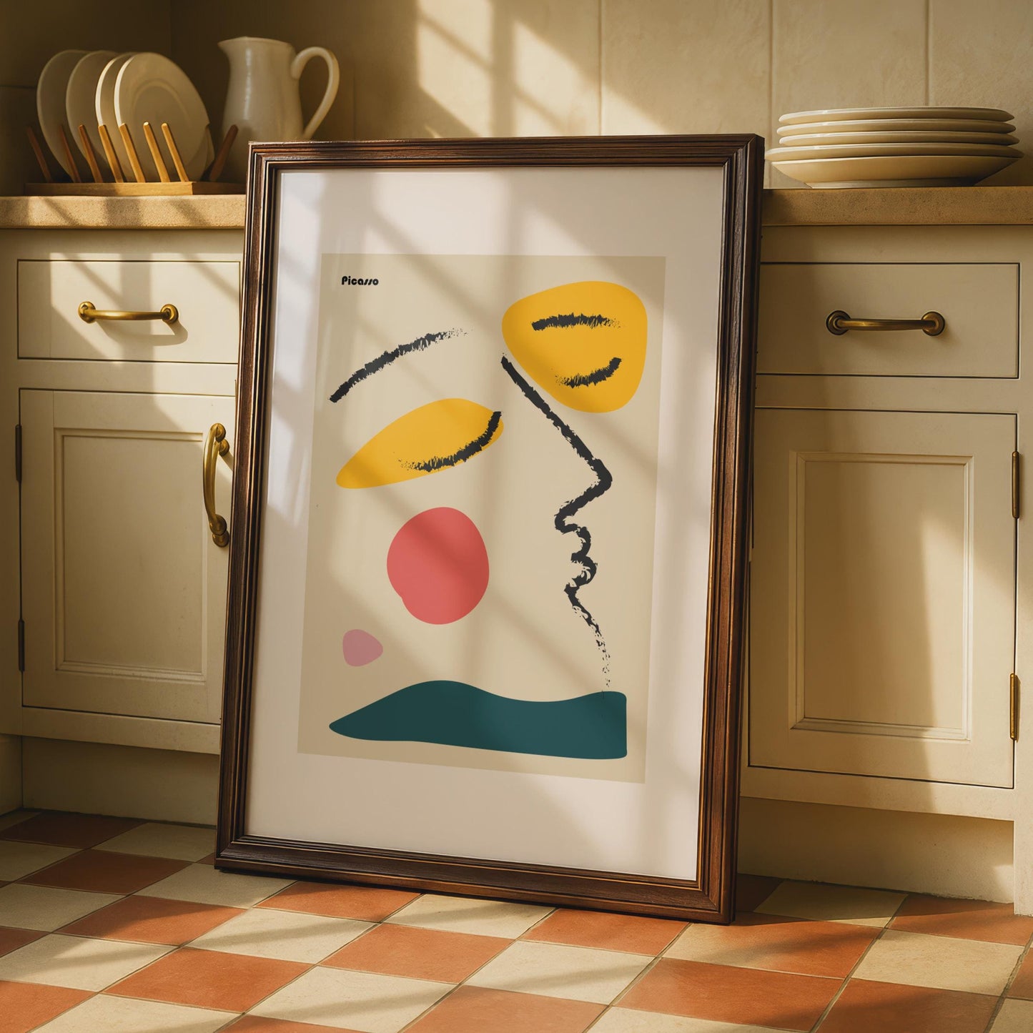 Abstract Minimalist Picasso Art Print, Colourful Contemporary Wall Decor, Modern Face Artwork wall art print