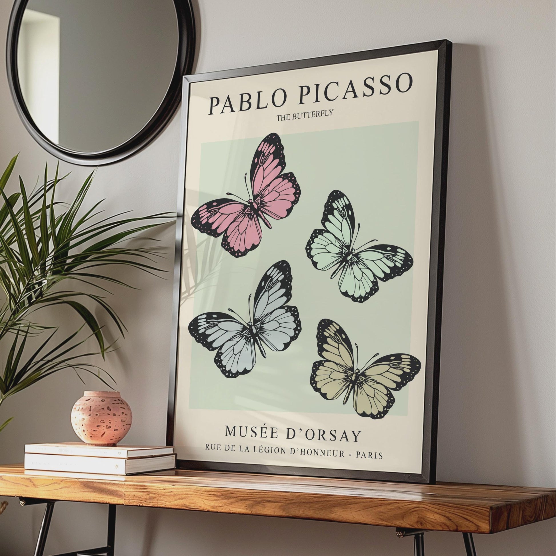 Picasso Butterfly Art Print, Minimalist Pastel Wall Art, Musee d'Orsay Poster wall art print