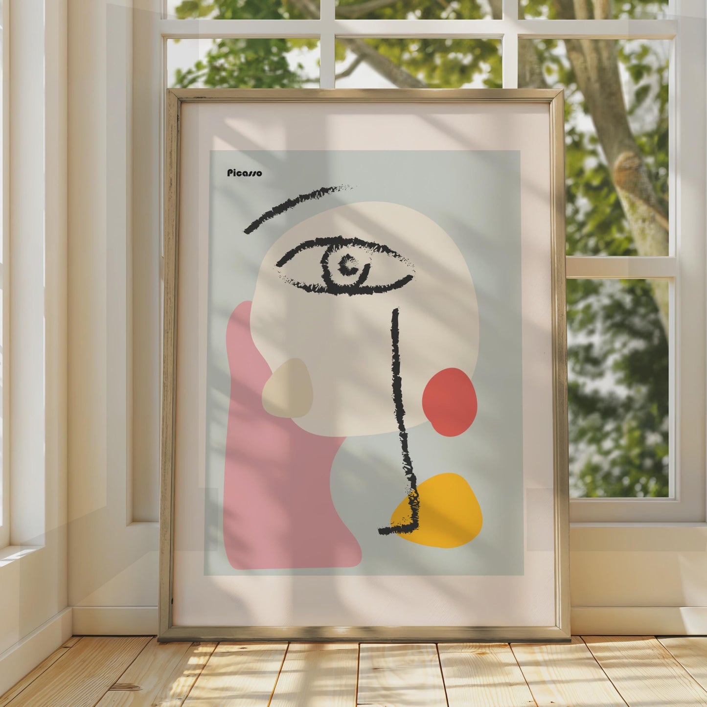 Picasso-Inspired Abstract Art Print, Minimalist Face Poster, Modern Wall Decor, Colourful Line Art wall art print