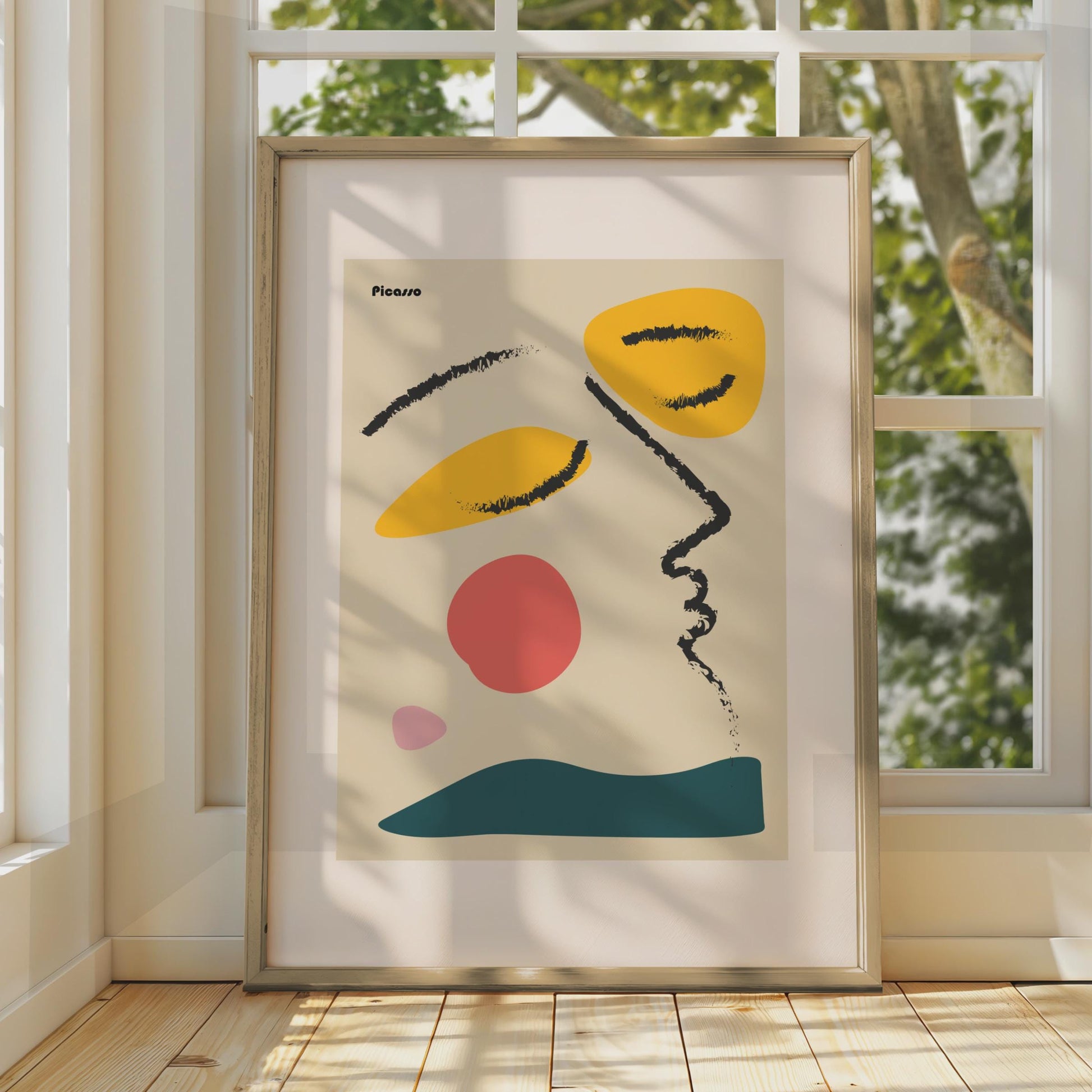 Abstract Minimalist Picasso Art Print, Colourful Contemporary Wall Decor, Modern Face Artwork wall art print