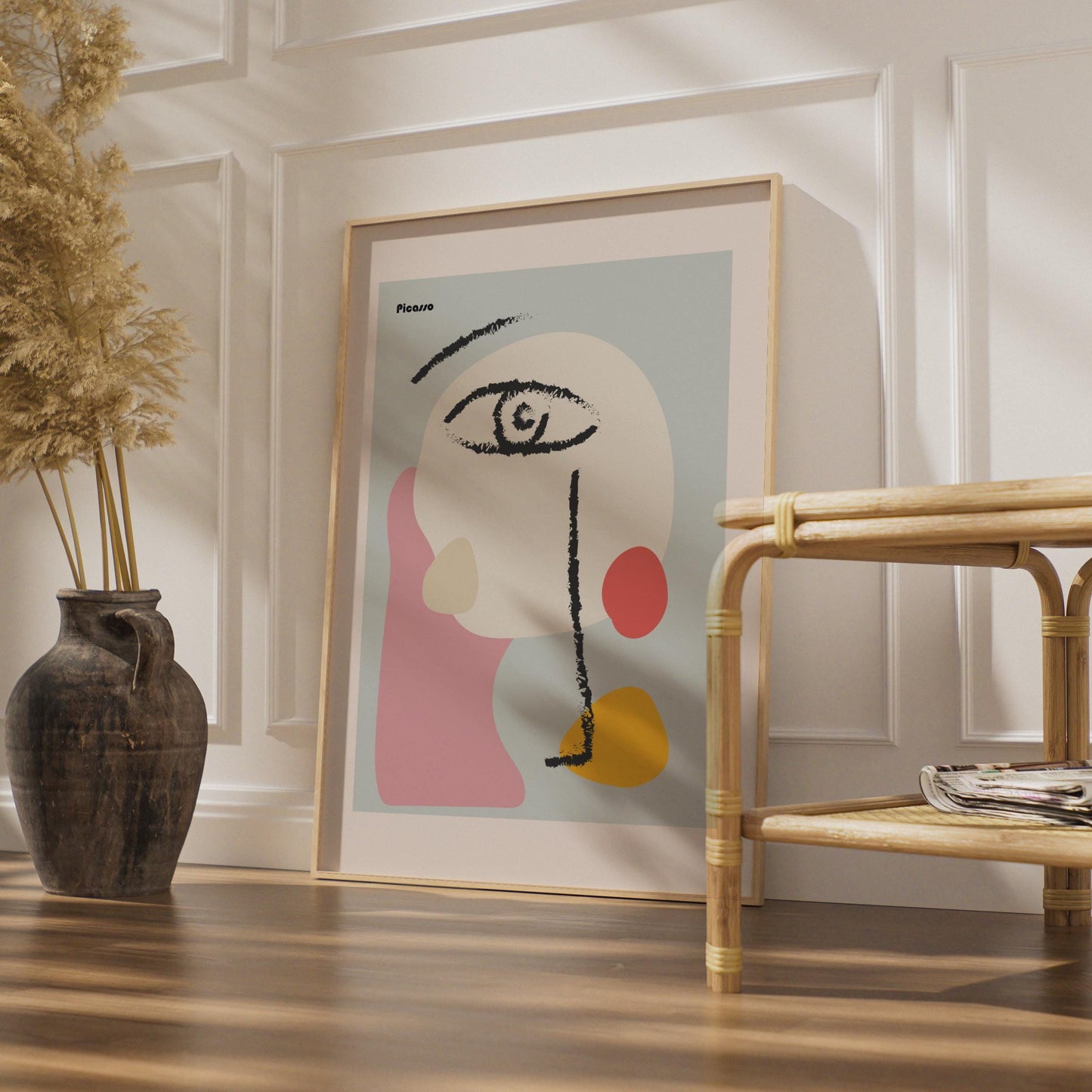 Picasso-Inspired Abstract Art Print, Minimalist Face Poster, Modern Wall Decor, Colourful Line Art wall art print