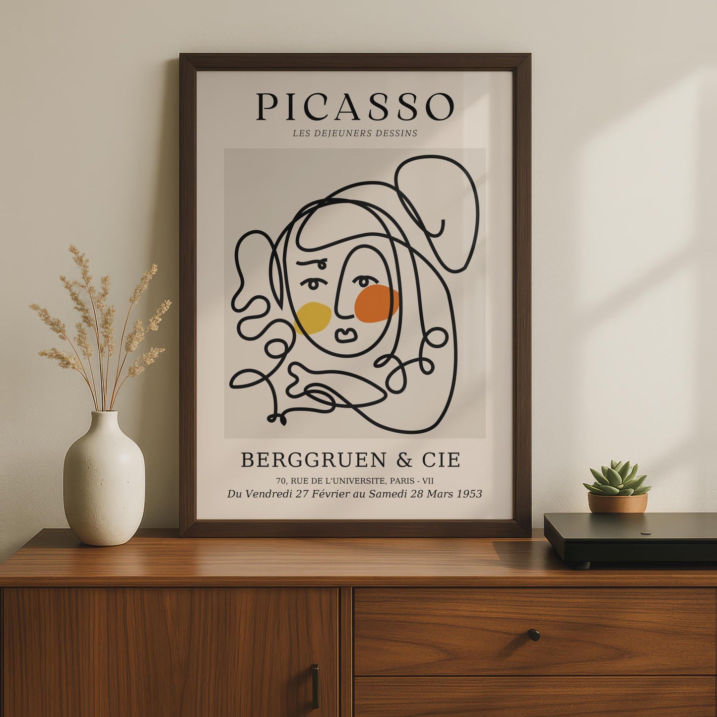 Picasso Inspired Minimalist Line Art Poster, Abstract Print, Boho Wall Art, Contemporary Decor wall art print