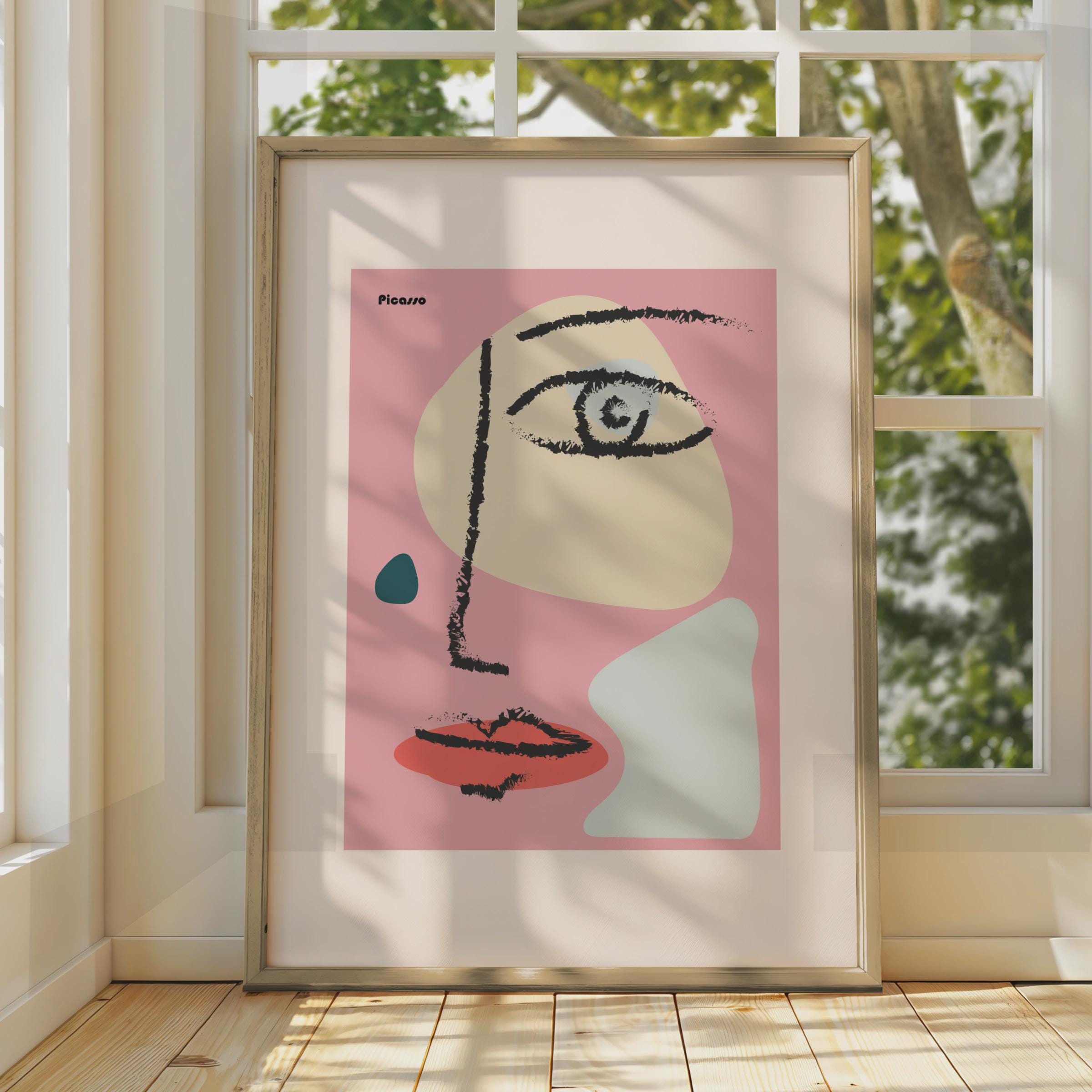 Abstract Picasso-Inspired Wall Art, Minimalist Portrait Print, Modern Art Decor, Stylish Home wall art print