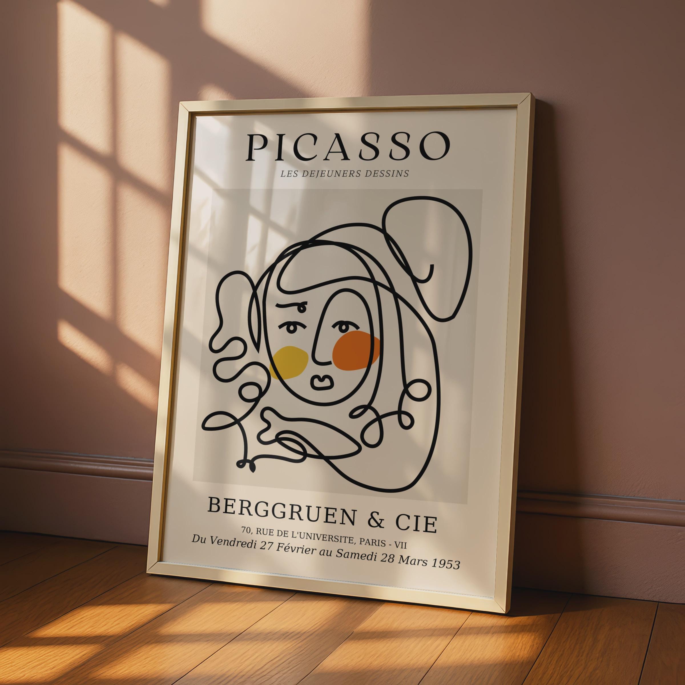 Picasso Inspired Minimalist Line Art Poster, Abstract Print, Boho Wall Art, Contemporary Decor wall art print