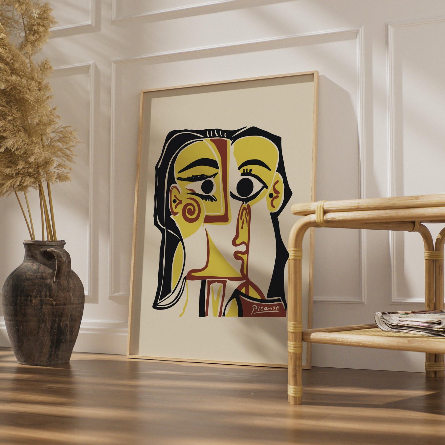 Picasso-Inspired Art Print, Abstract Portrait, Minimalist Wall Art, Colourful Home Decor, Modern wall art print