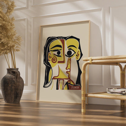 Picasso-Inspired Art Print, Abstract Portrait, Minimalist Wall Art, Colourful Home Decor, Modern wall art print