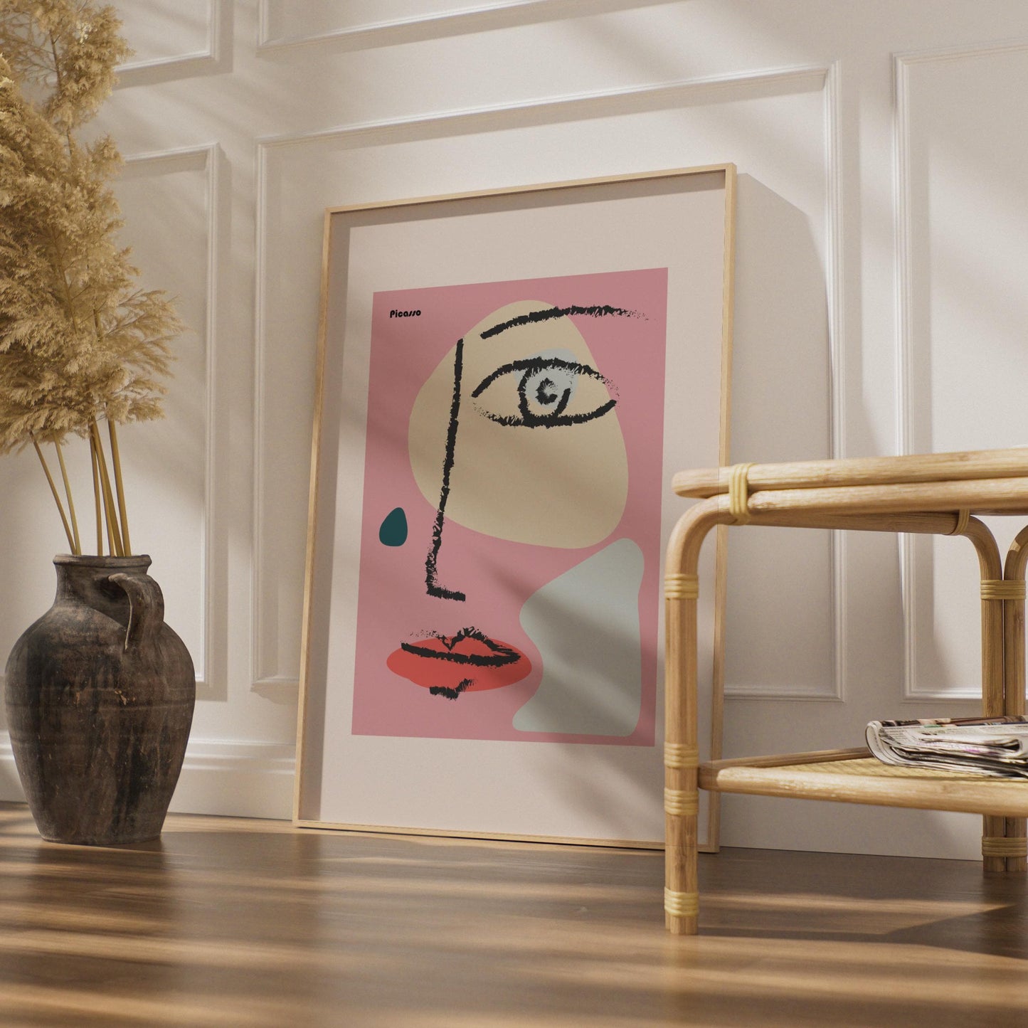 Abstract Picasso-Inspired Wall Art, Minimalist Portrait Print, Modern Art Decor, Stylish Home wall art print
