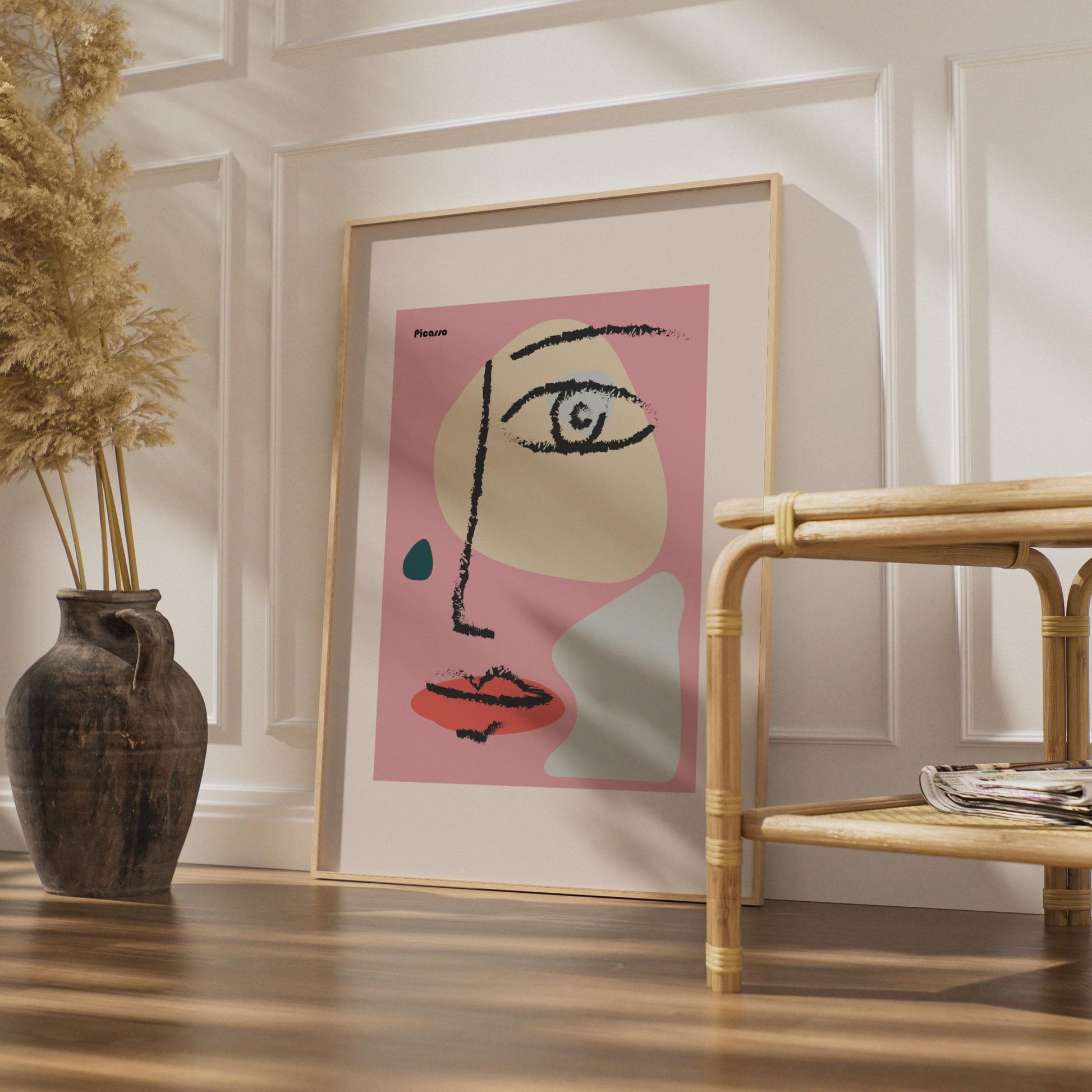 Abstract Picasso-Inspired Wall Art, Minimalist Portrait Print, Modern Art Decor, Stylish Home wall art print