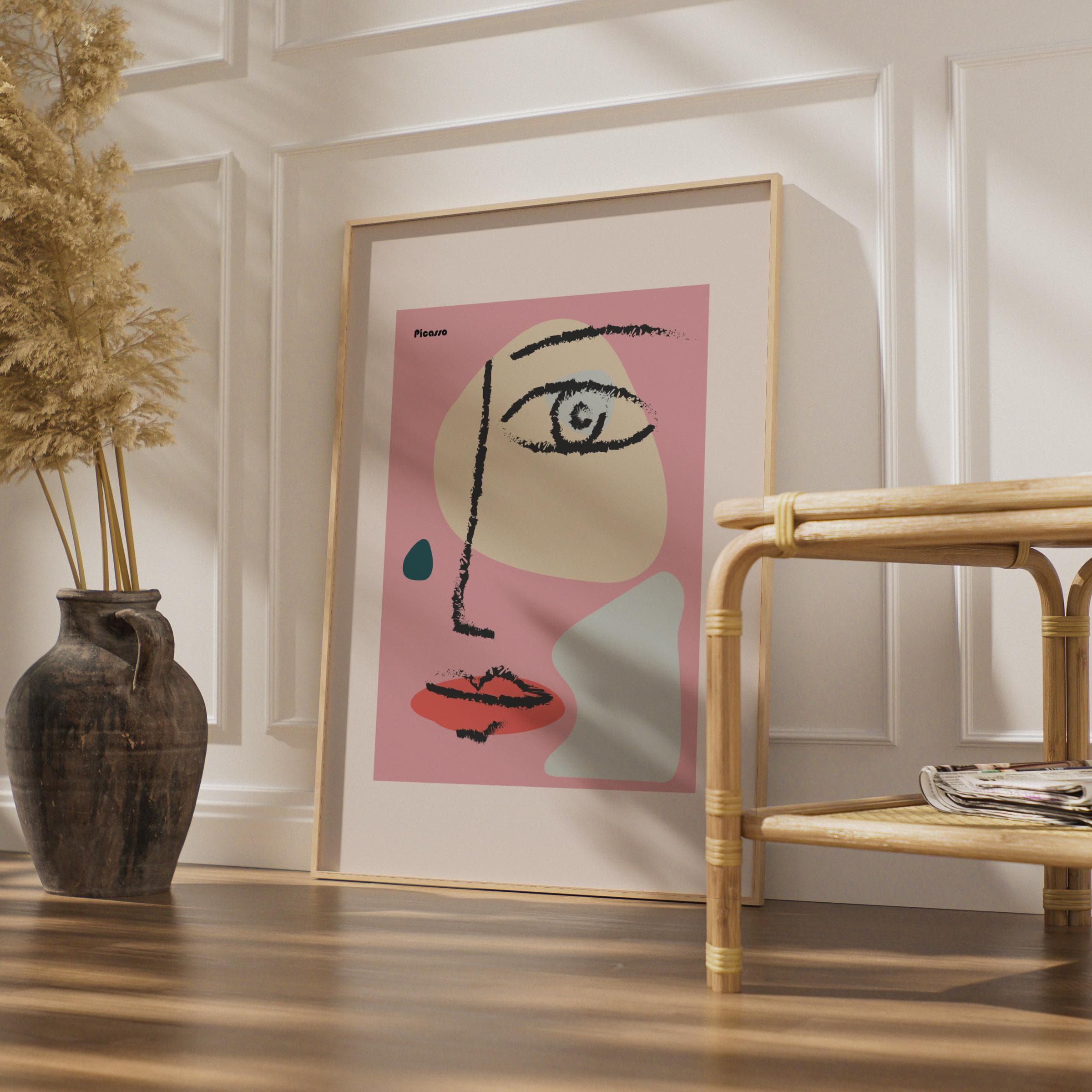 Abstract Picasso-Inspired Wall Art, Minimalist Portrait Print, Modern Art Decor, Stylish Home wall art print