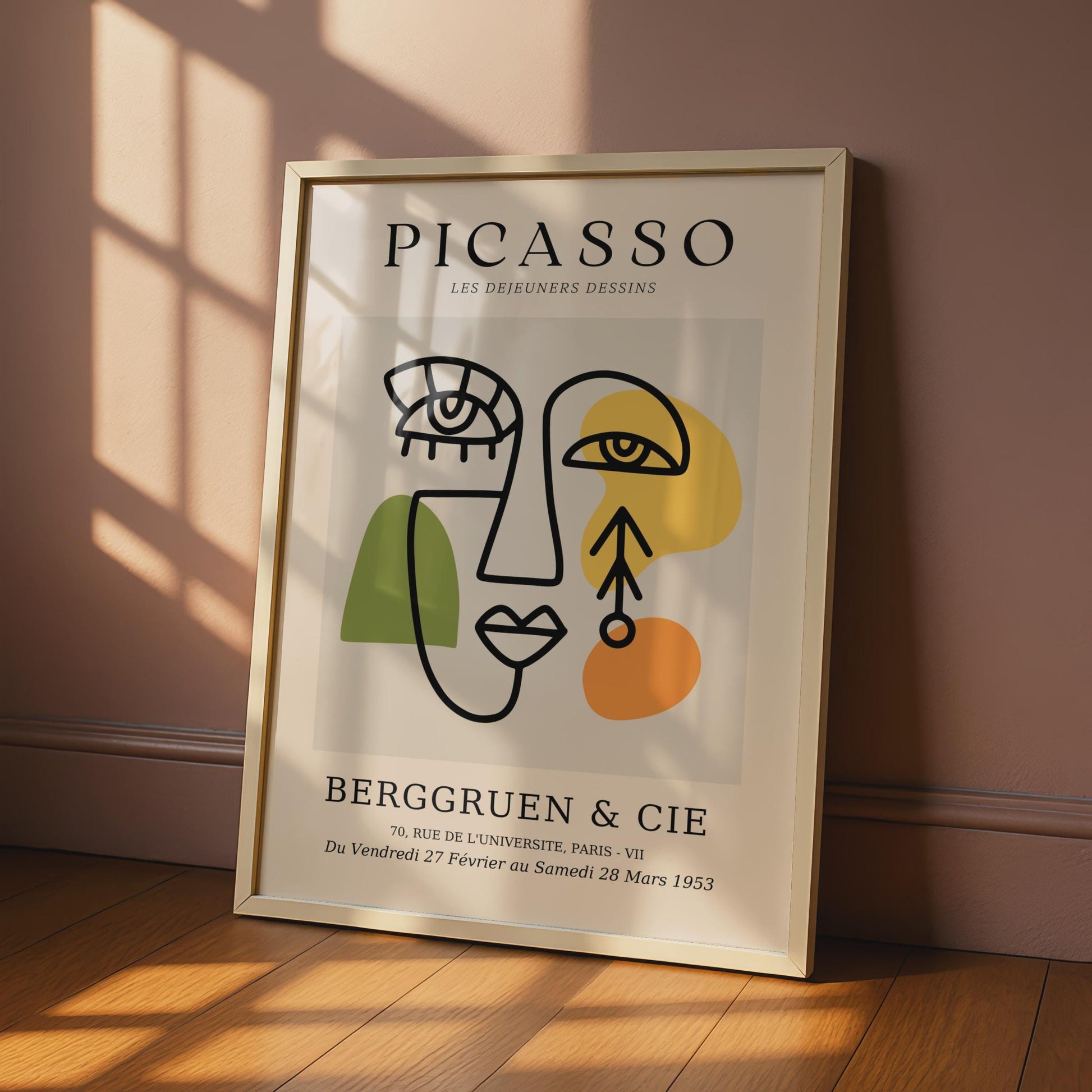 Picasso Inspired Line Drawing Face Art Print, Abstract Minimalist Poster wall art print