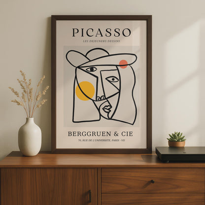 Picasso Inspired Wall Art, Minimalist Face Poster, Modern Art Print for Home Decor wall art print