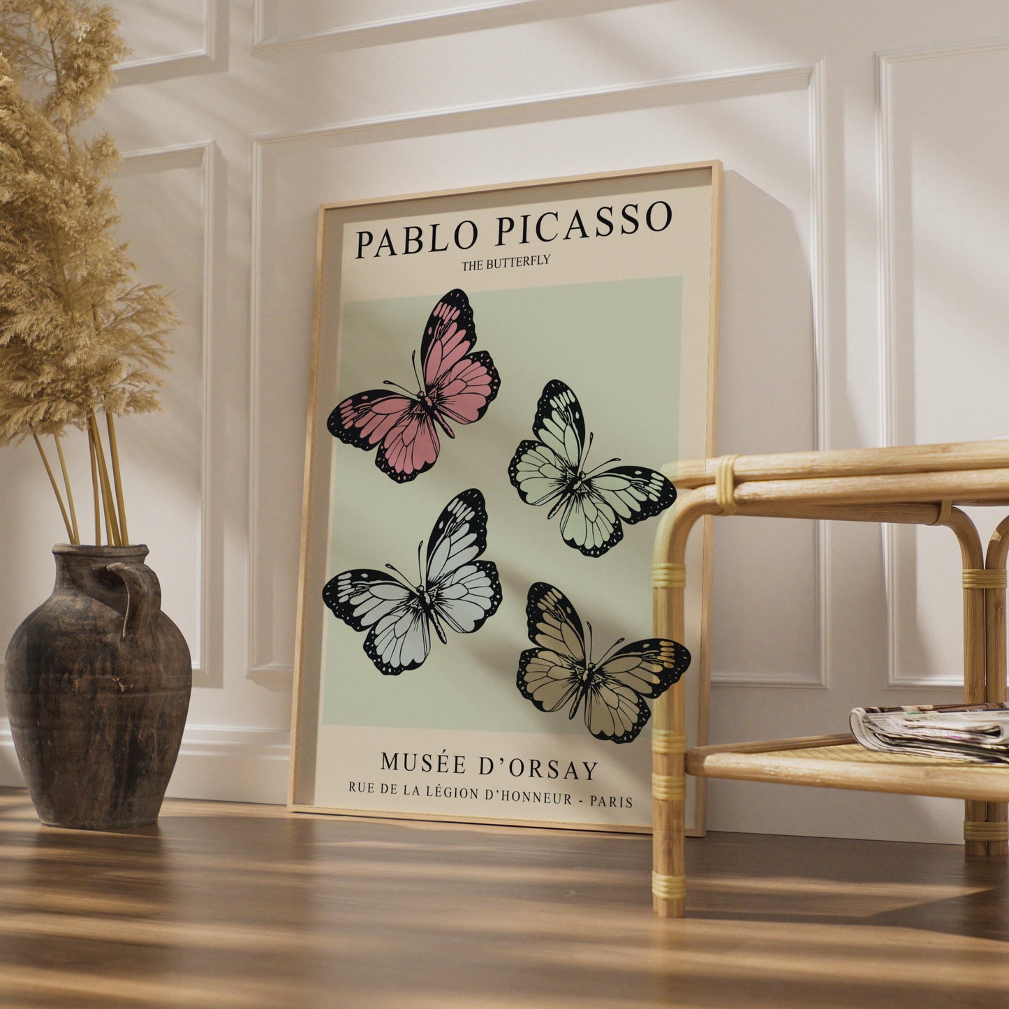 Picasso Butterfly Art Print, Minimalist Pastel Wall Art, Musee d'Orsay Poster wall art print