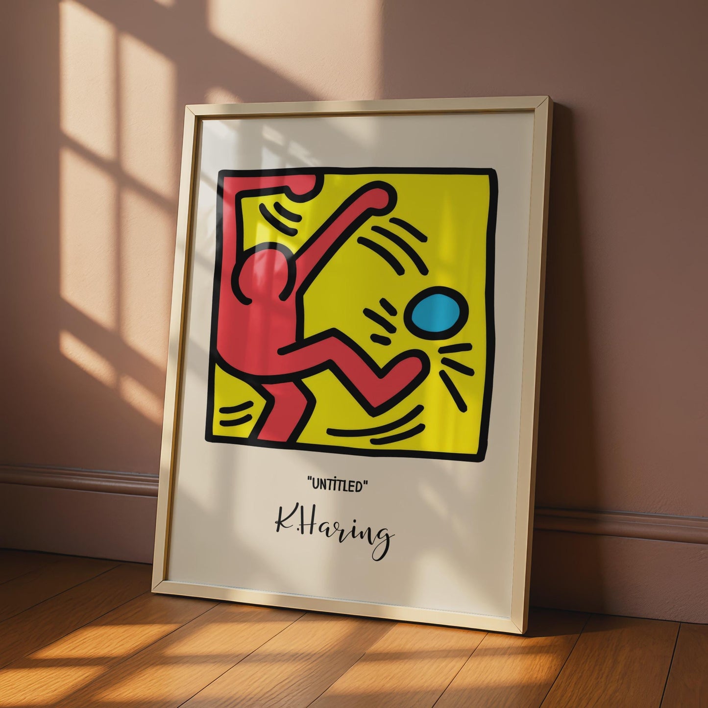 Keith Haring Poster, Bold Red Figure, Playful Art Print, Colourful Wall Decor, Untitled Artwork wall art print