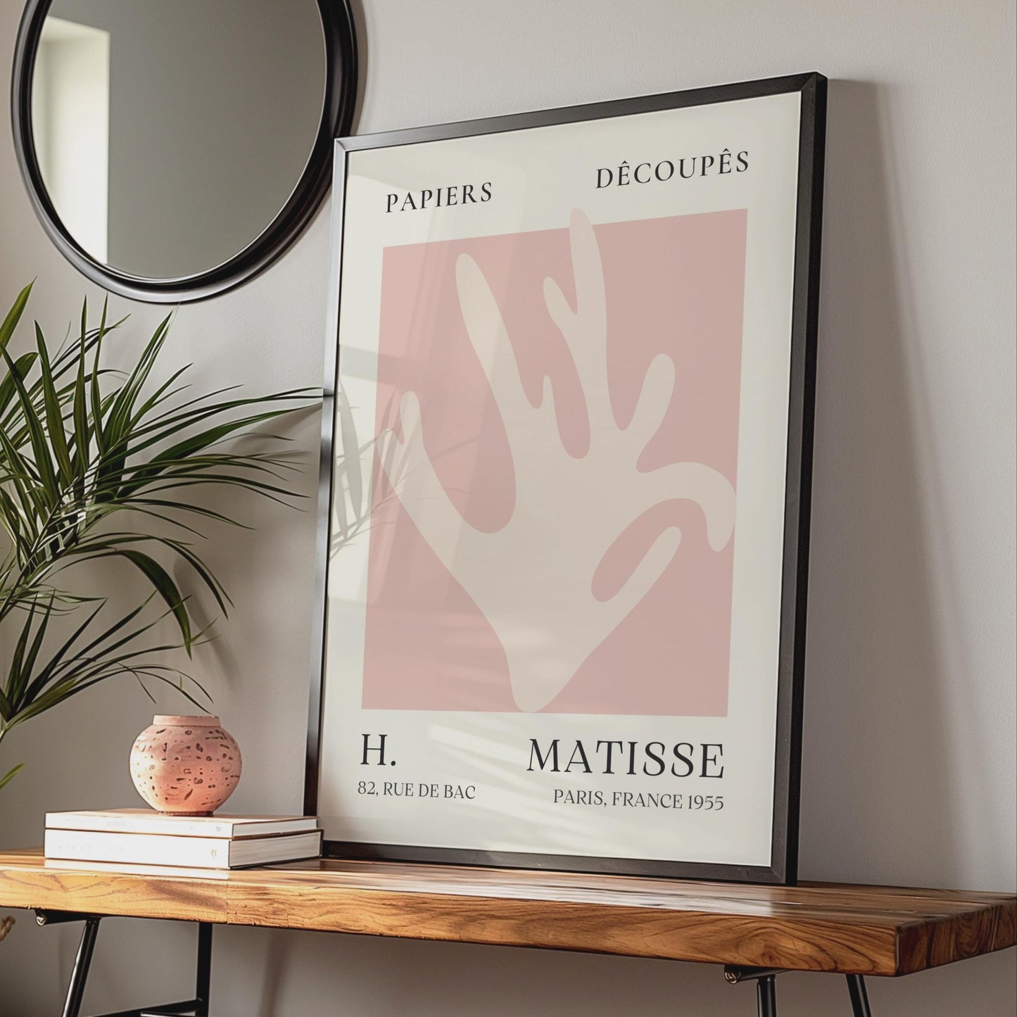 Henri Matisse Art Poster, Minimalist Papiers Decoupes, Wall Art Decor, Modern Pink Abstract Print wall art print