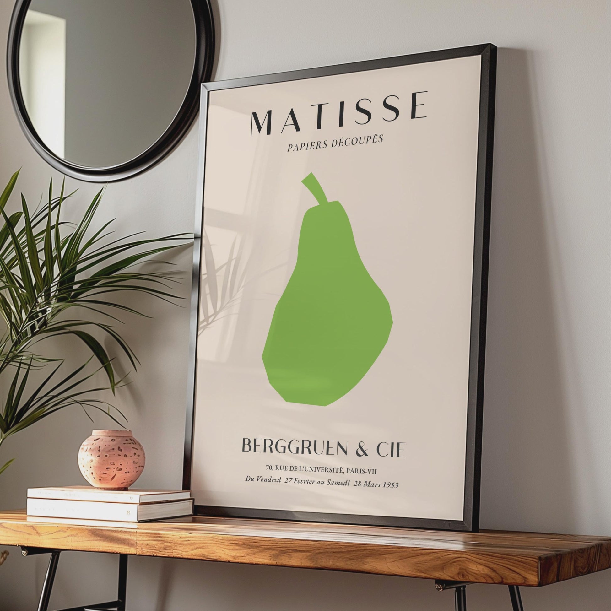 Henri Matisse Green Pear Art Poster, Minimalist Wall Decor, Papiers Decoupes Print, Gallery Wall wall art print