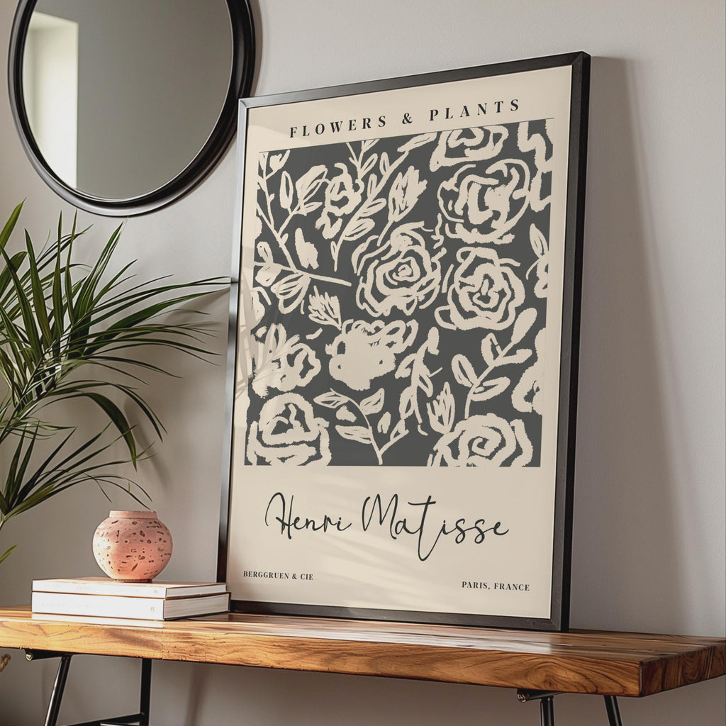 Henri Matisse Posters, Floral Art, Modern Wall Decor, Flowers & Plants Art for Home, Minimalist wall art print