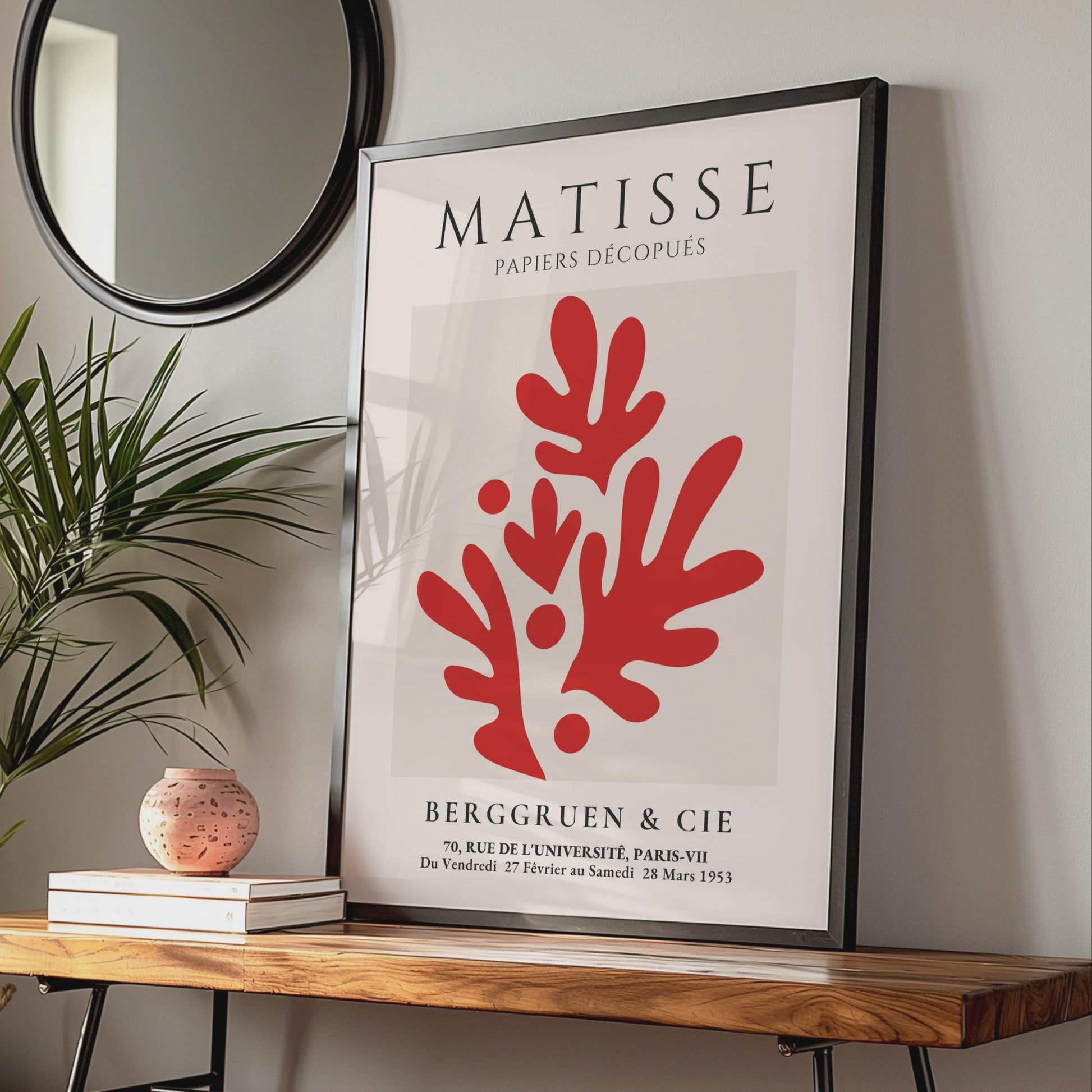 Henri Matisse Art Poster, Papiers Decoupes Wall Art, Abstract Red Shapes, Modern Decor wall art print
