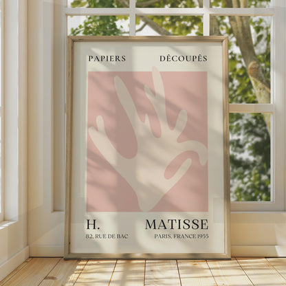 Henri Matisse Art Poster, Minimalist Papiers Decoupes, Wall Art Decor, Modern Pink Abstract Print wall art print