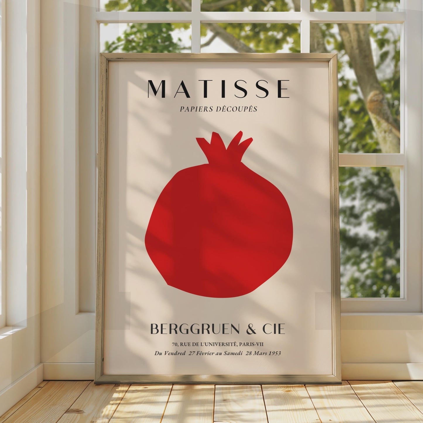Henri Matisse Art Poster, Papiers Decoupes Print, Minimalist Wall Art, Bold Red Shapes wall art print