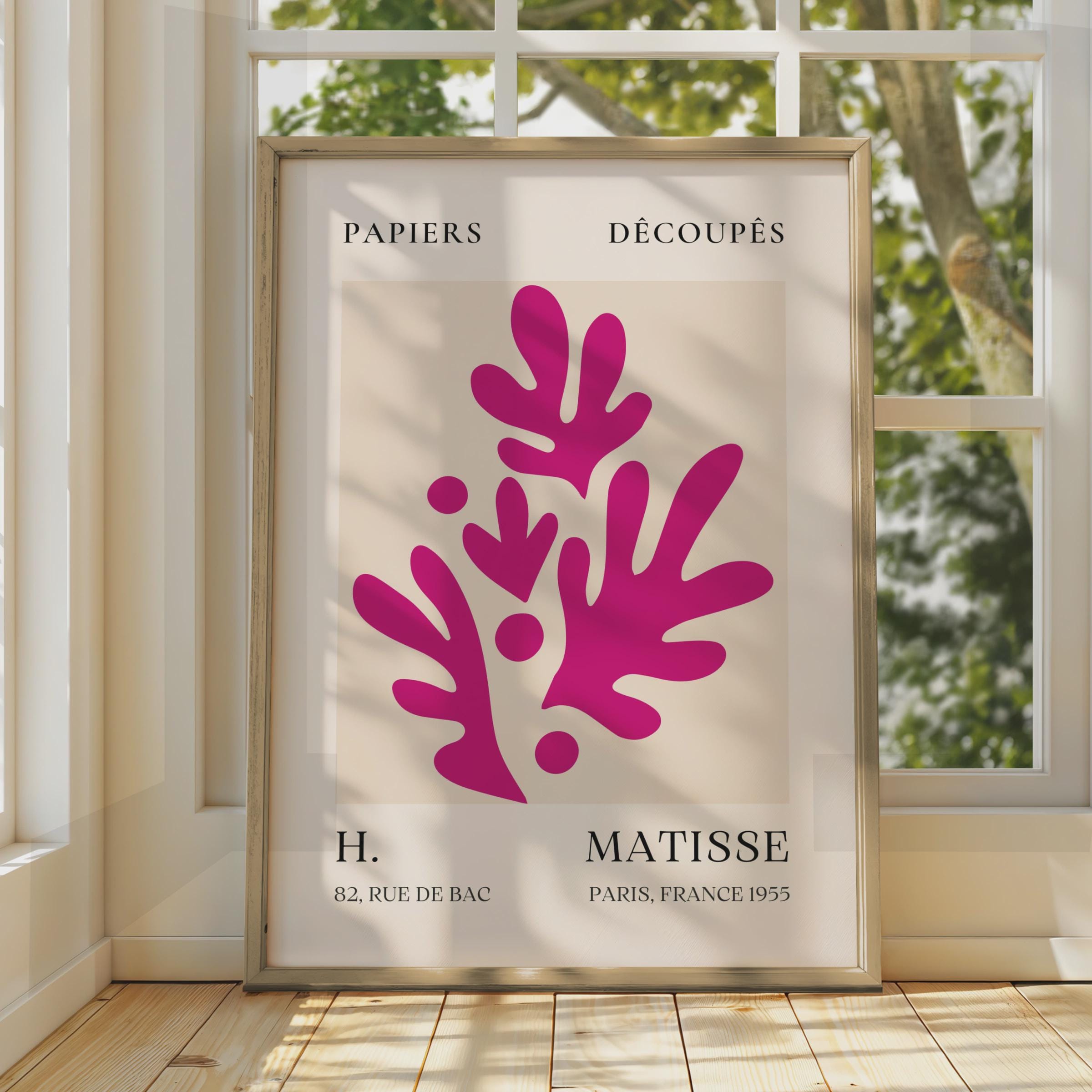 Henri Matisse Art Poster, Abstract Papiers Decoupes, Pink Greenery, Vintage Wall Decor wall art print