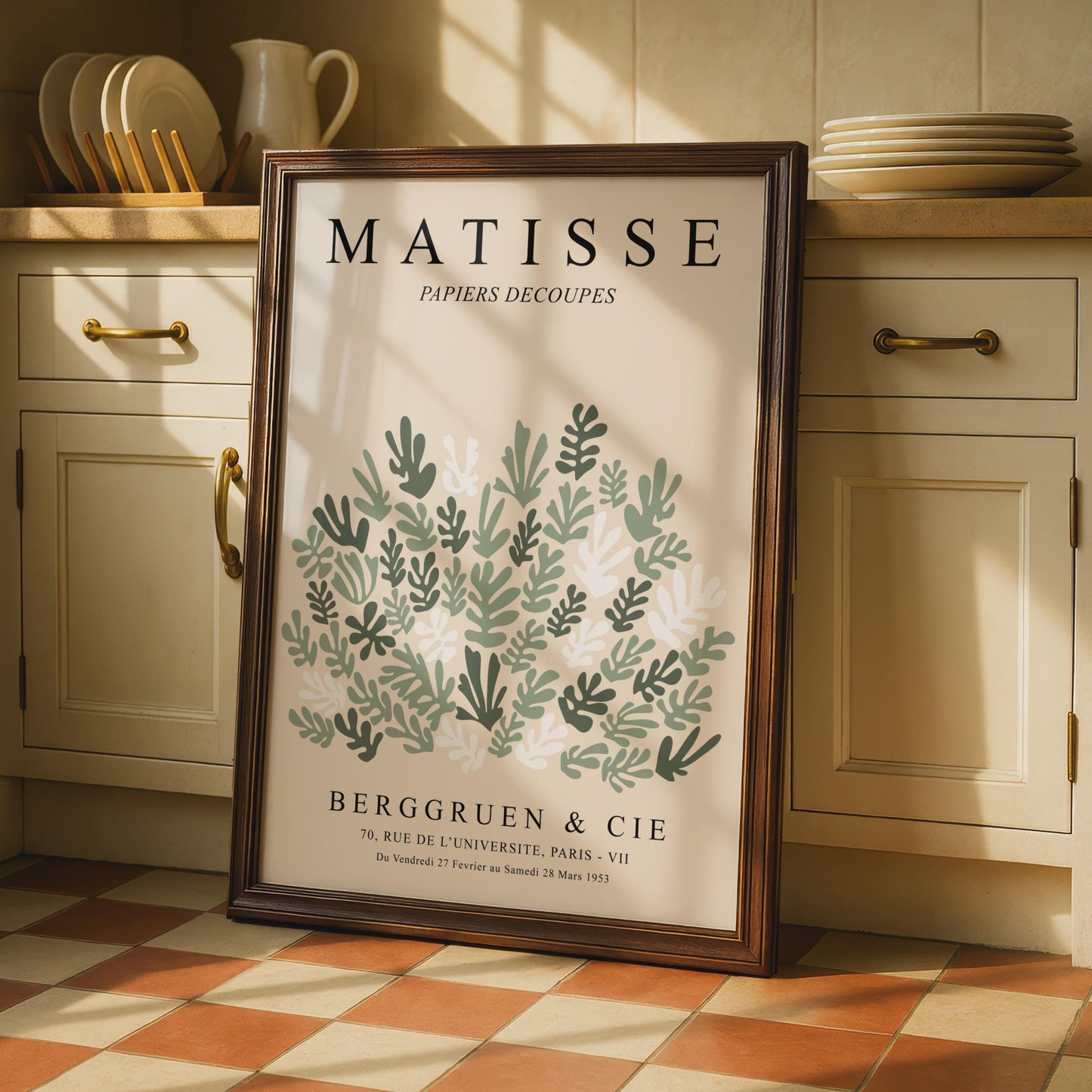 Henri Matisse Art Poster, Papiers Decoupes, Botanical Wall Art, Minimalist Print, Green Tones Decor wall art print