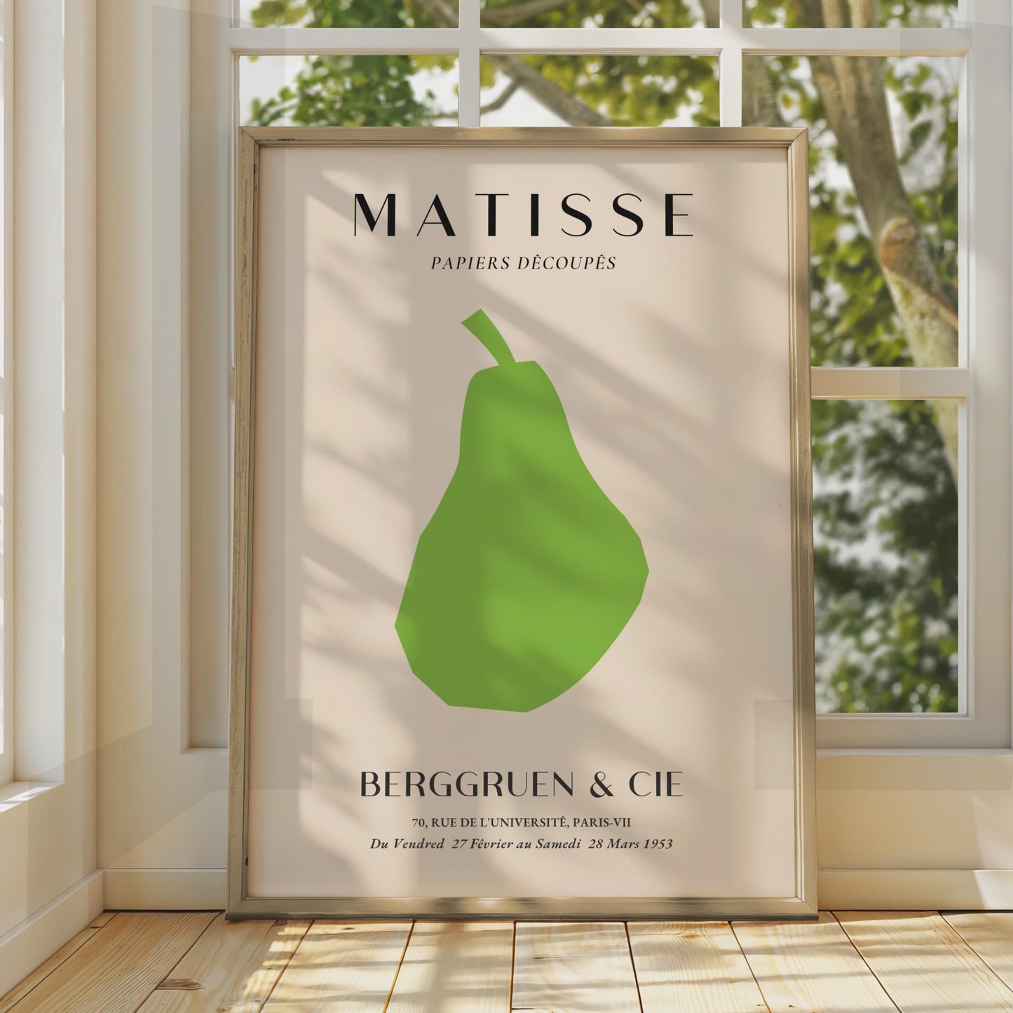 Henri Matisse Green Pear Art Poster, Minimalist Wall Decor, Papiers Decoupes Print, Gallery Wall wall art print
