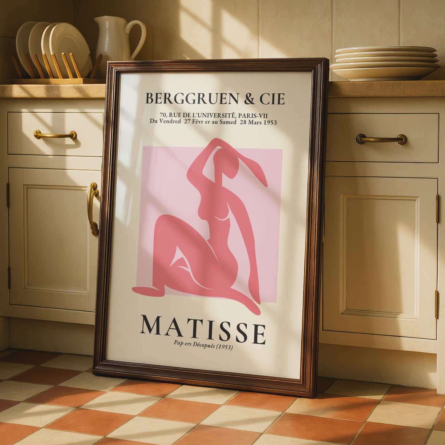 Henri Matisse Art Poster, Pink Female Figure, Minimalist Wall Art, Abstract Artwork for Home wall art print