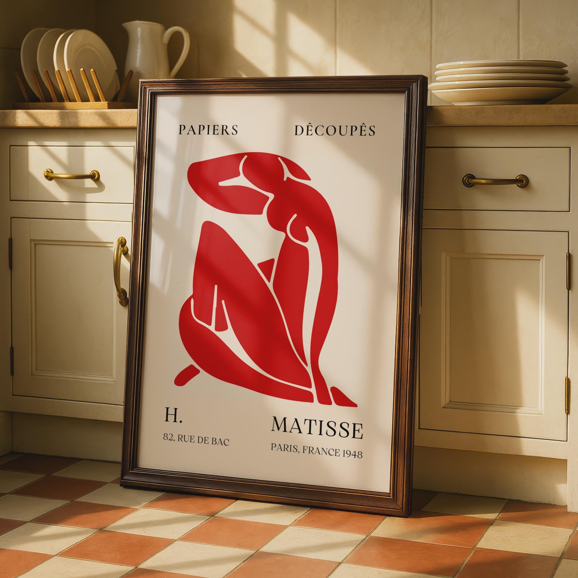 Henri Matisse Cut-Out Style Art Print, Red Figure French Minimalist Poster wall art print